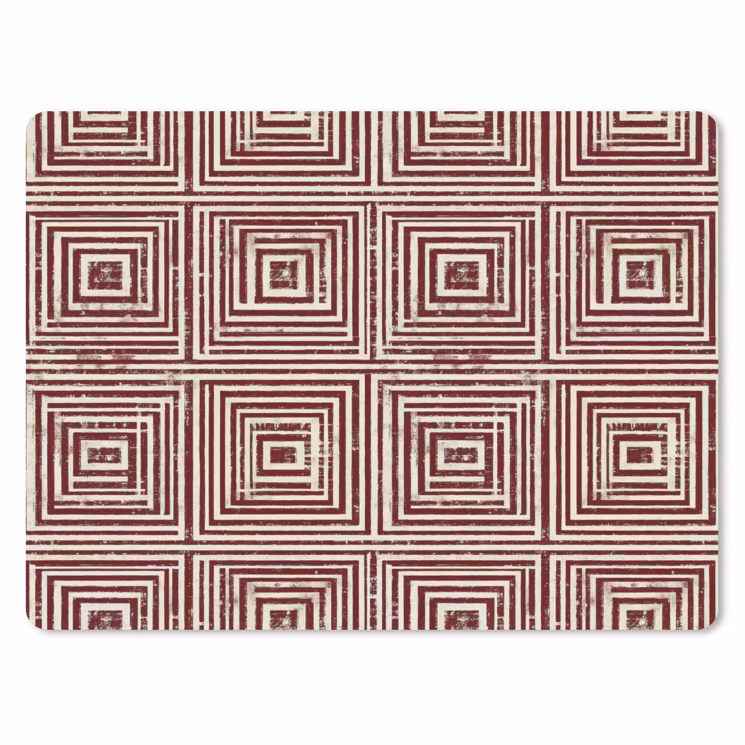 Geometrisch - Patroon - Rood muismat rubber klein 262 -3d