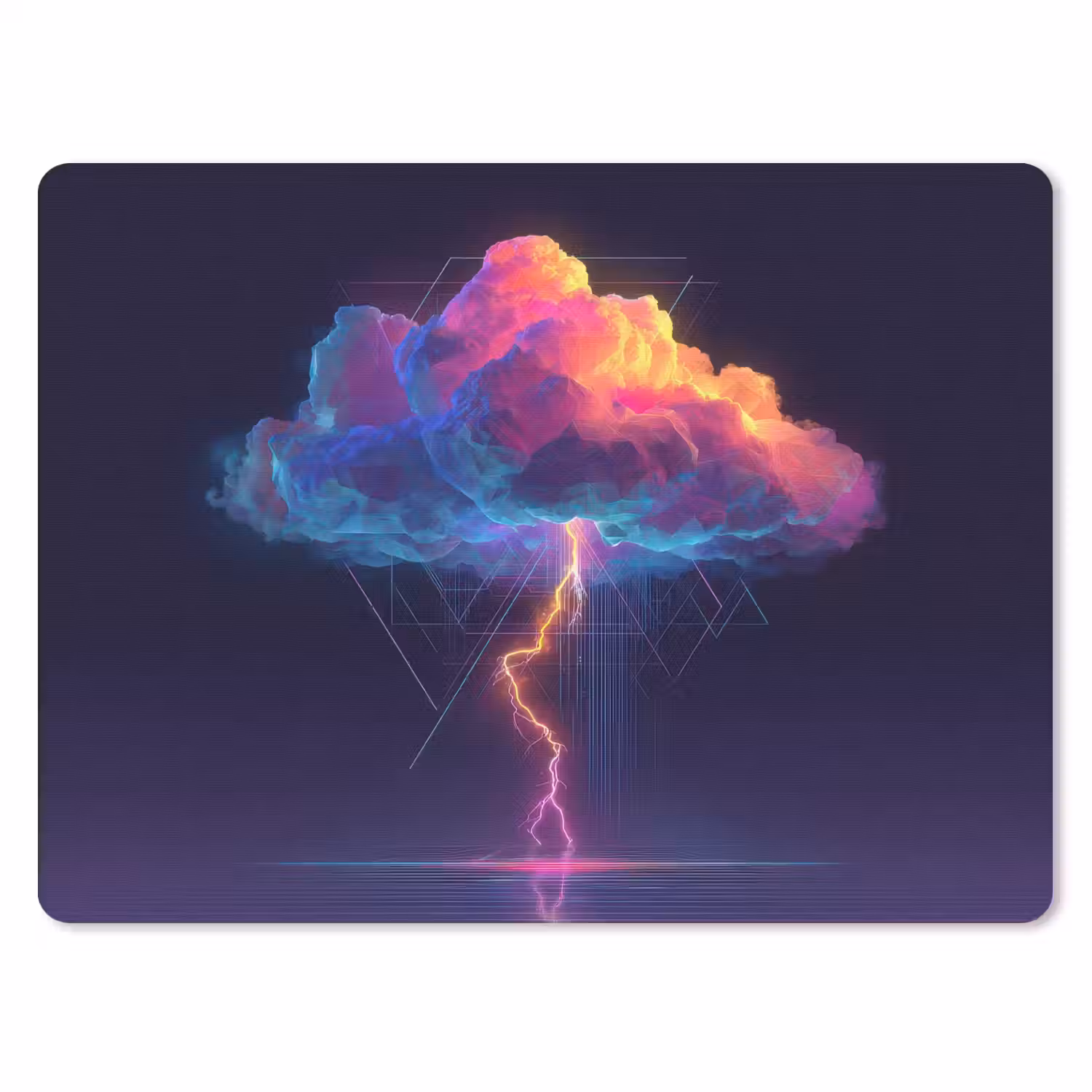 Donderwolk - Bliksemschicht - Licht - Blauw muismat rubber klein -3d