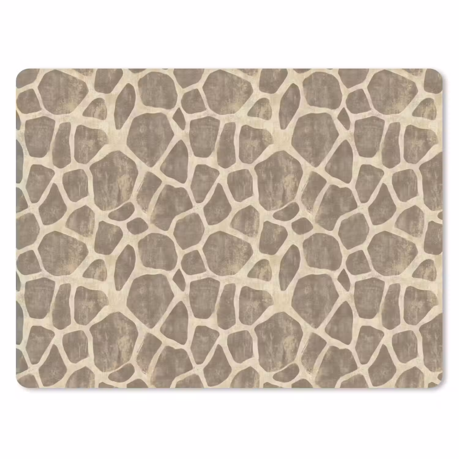 Giraf - Patroon - Beige - Bruin muismat rubber klein 262 -3d