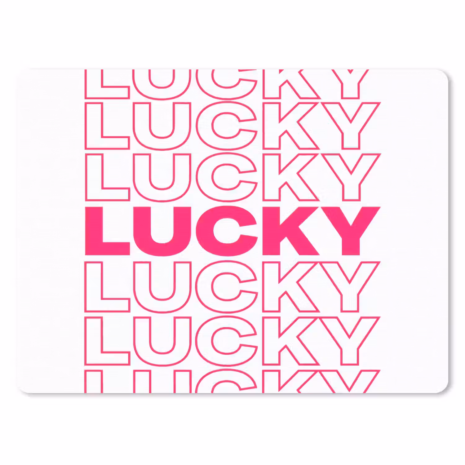 Lucky - Roze - Patroon muismat rubber klein -3d