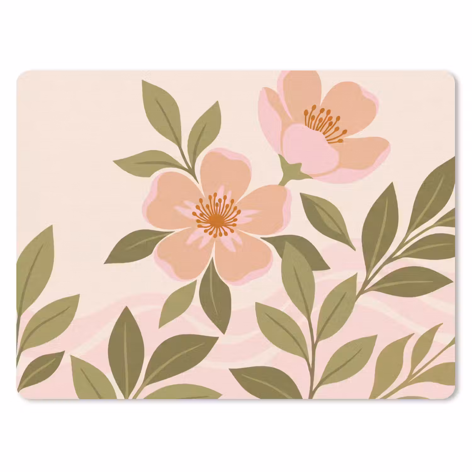 Grafisch - Bloemen - Roze muismat rubber klein -3d