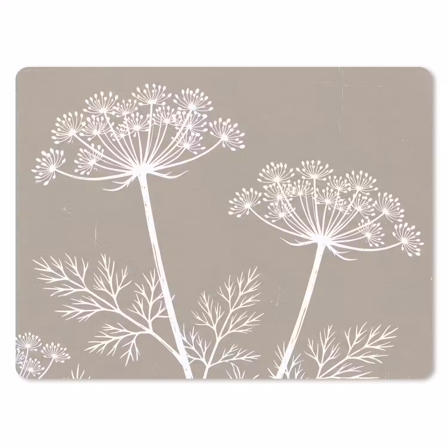 Grafisch - Fluitenkruid - Taupe muismat rubber klein -3d