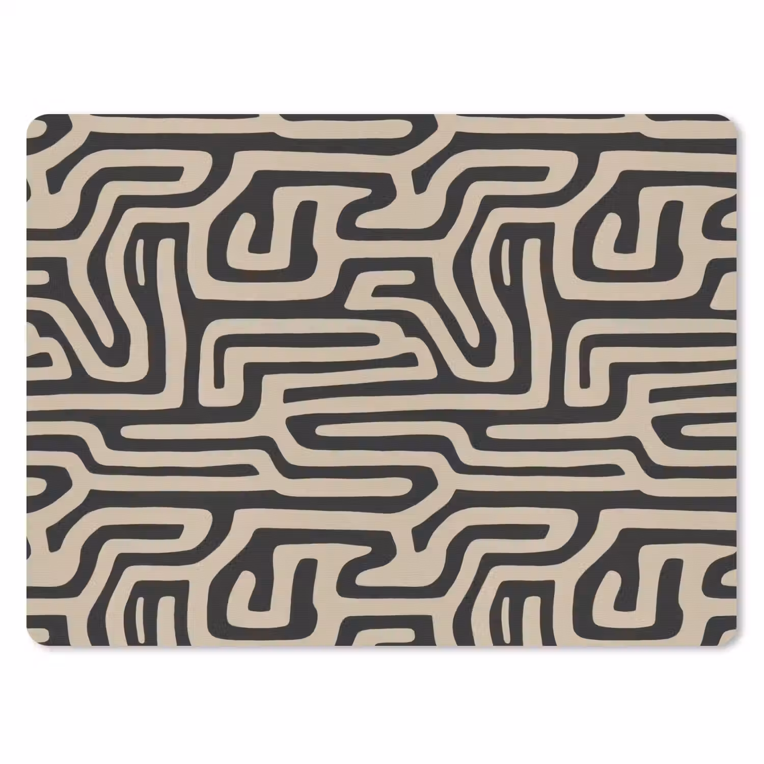Grafisch - Lijnen - Zwart muismat rubber klein 262 -3d