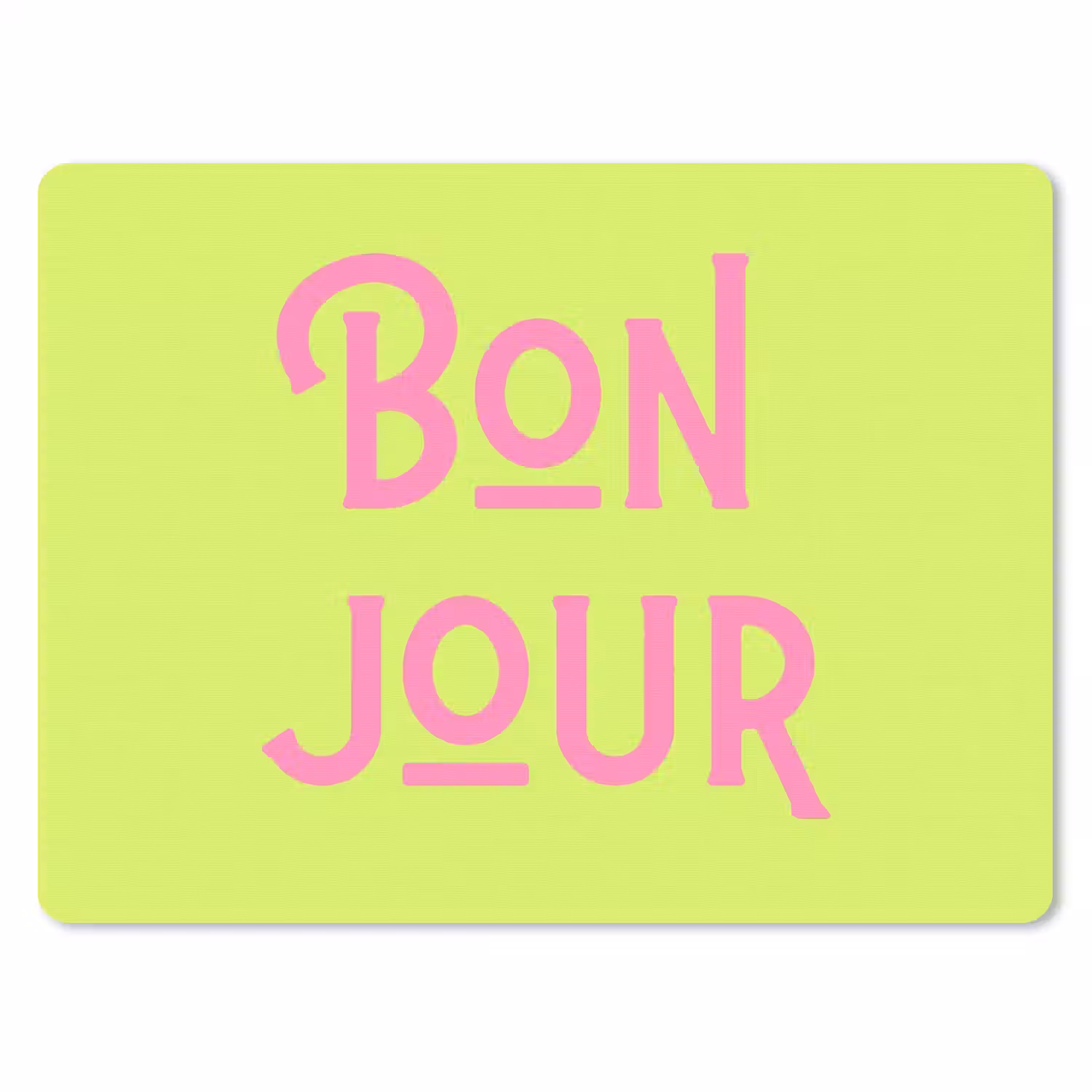 Groen - Roze bonjour - art-deco muismat rubber klein -3d