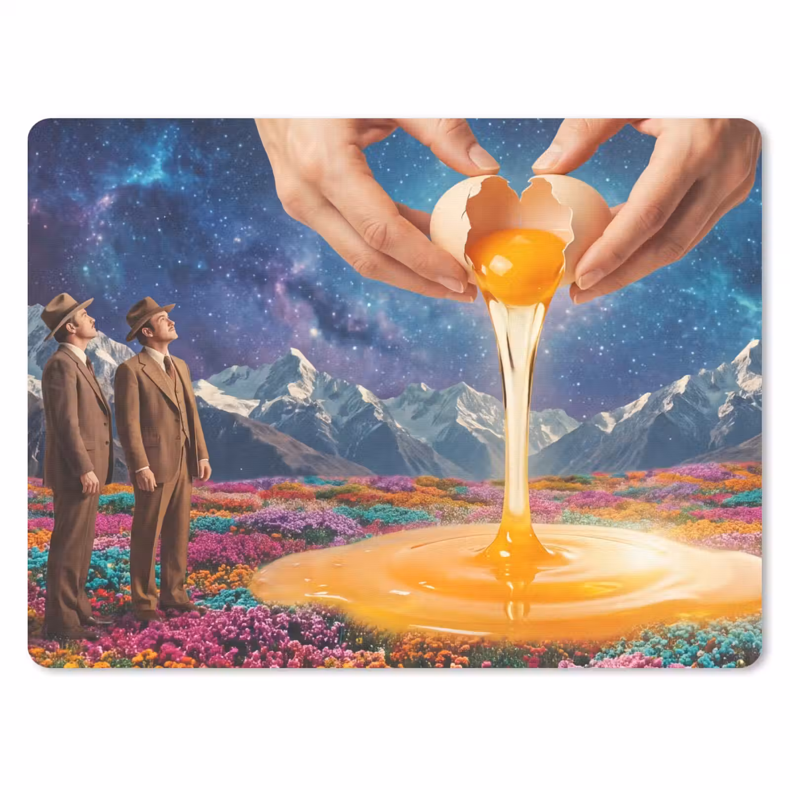 Mauspad - Hände – Ei – Surrealismus - Handen - Ei - Surrealisme muismat rubber klein