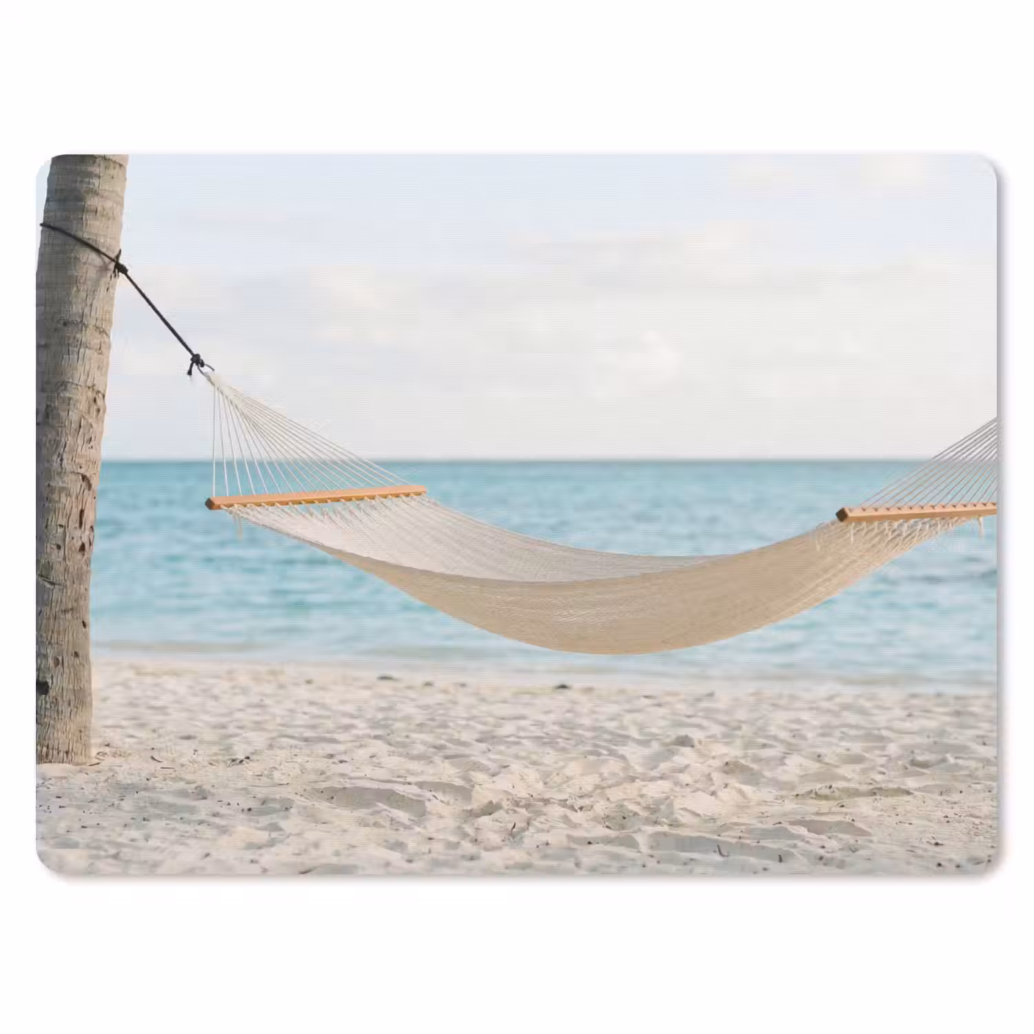 Hangmat - Strand - Wit muismat rubber klein -3d
