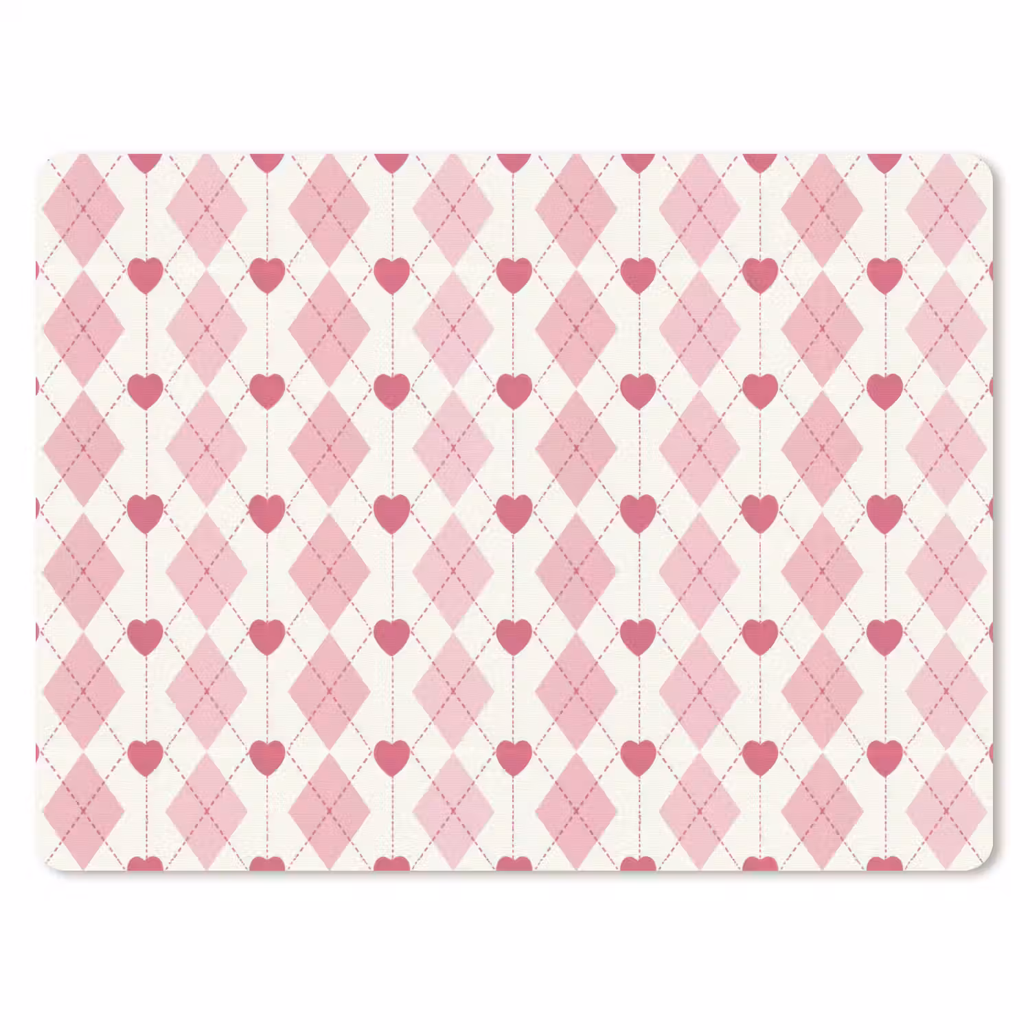 Ruiten - Klassiek - Roze - Wit muismat rubber klein 262 -3d