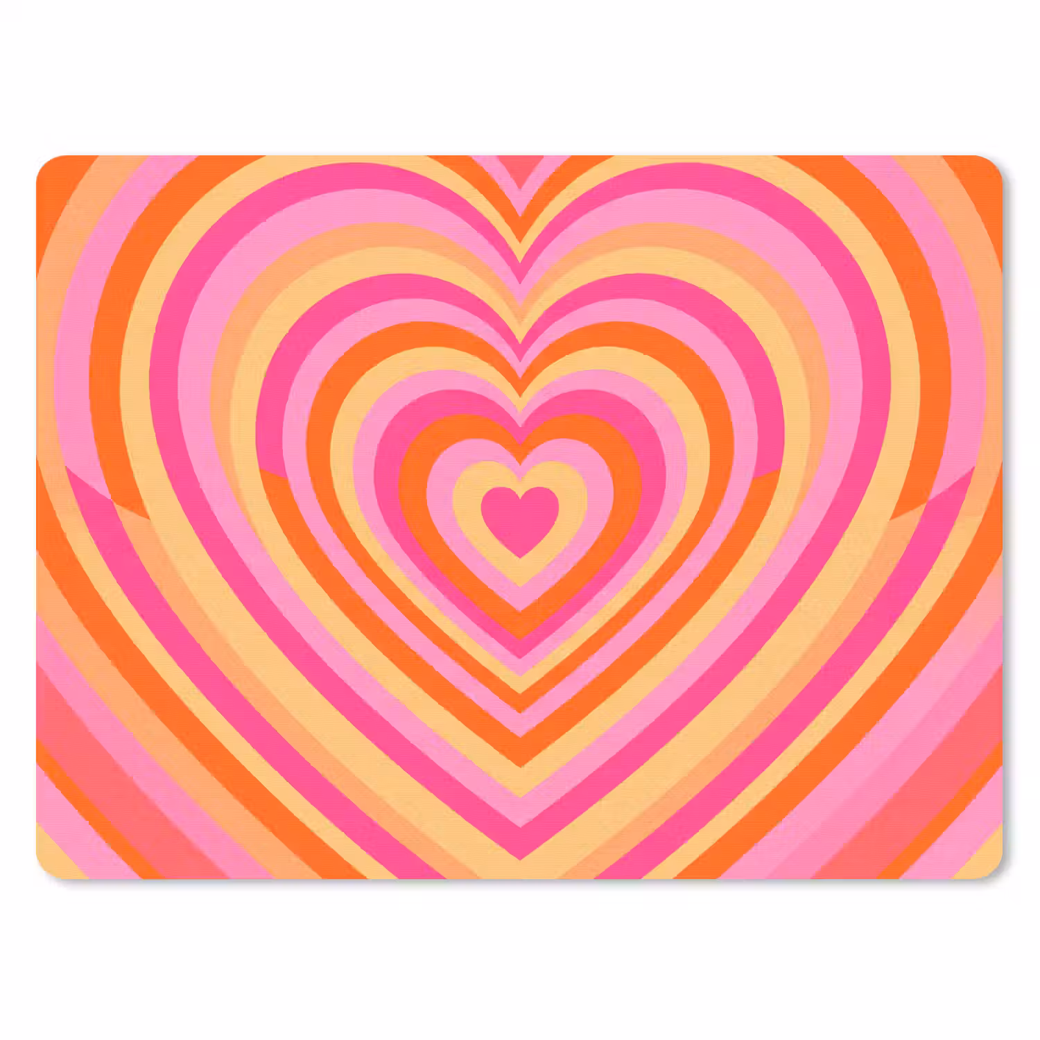 Hart - Concentrisch - Abstract - Liefde - Kleurrijk muismat rubber klein -3d