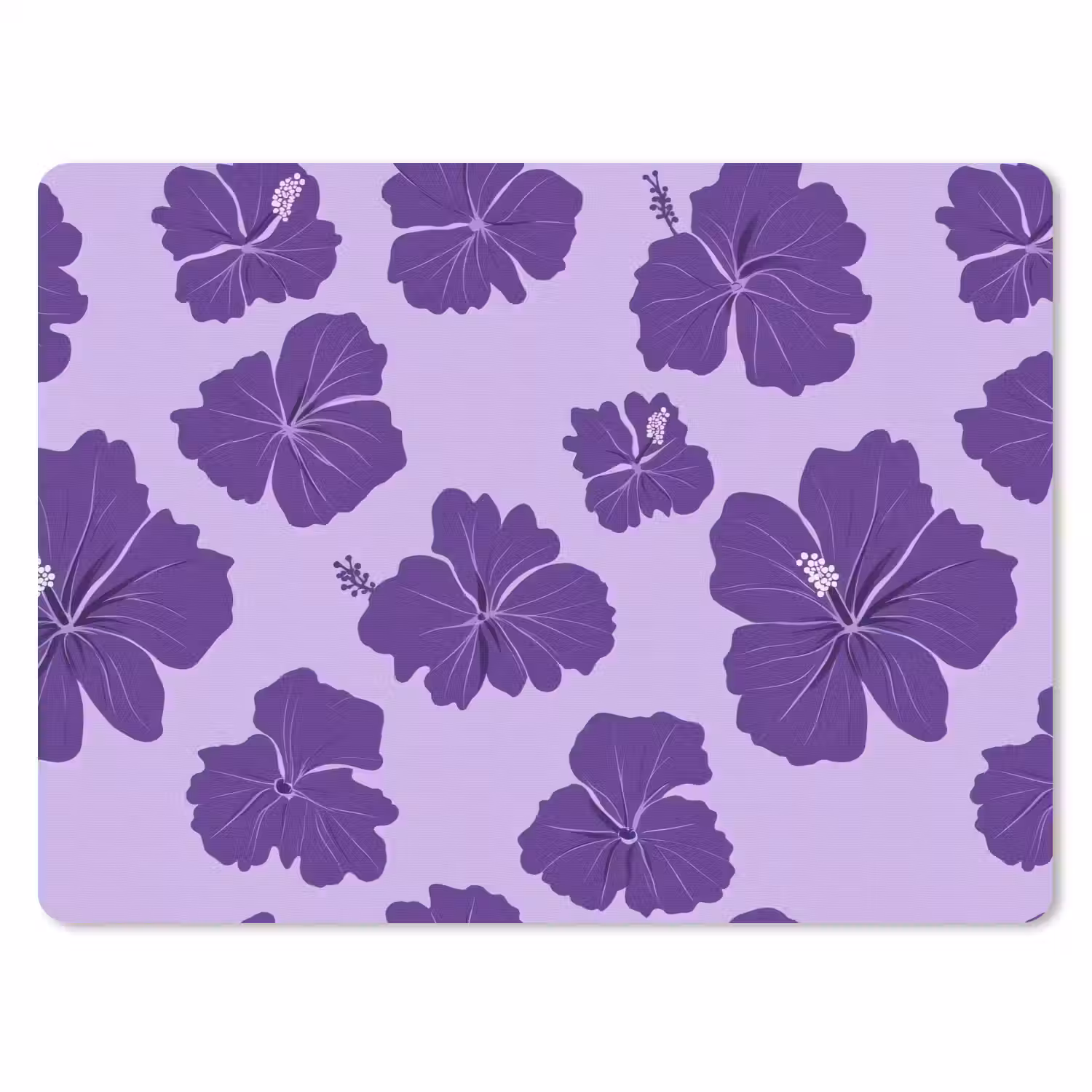 Hibiscus - Bloemen - Paars muismat rubber klein 262 -3d
