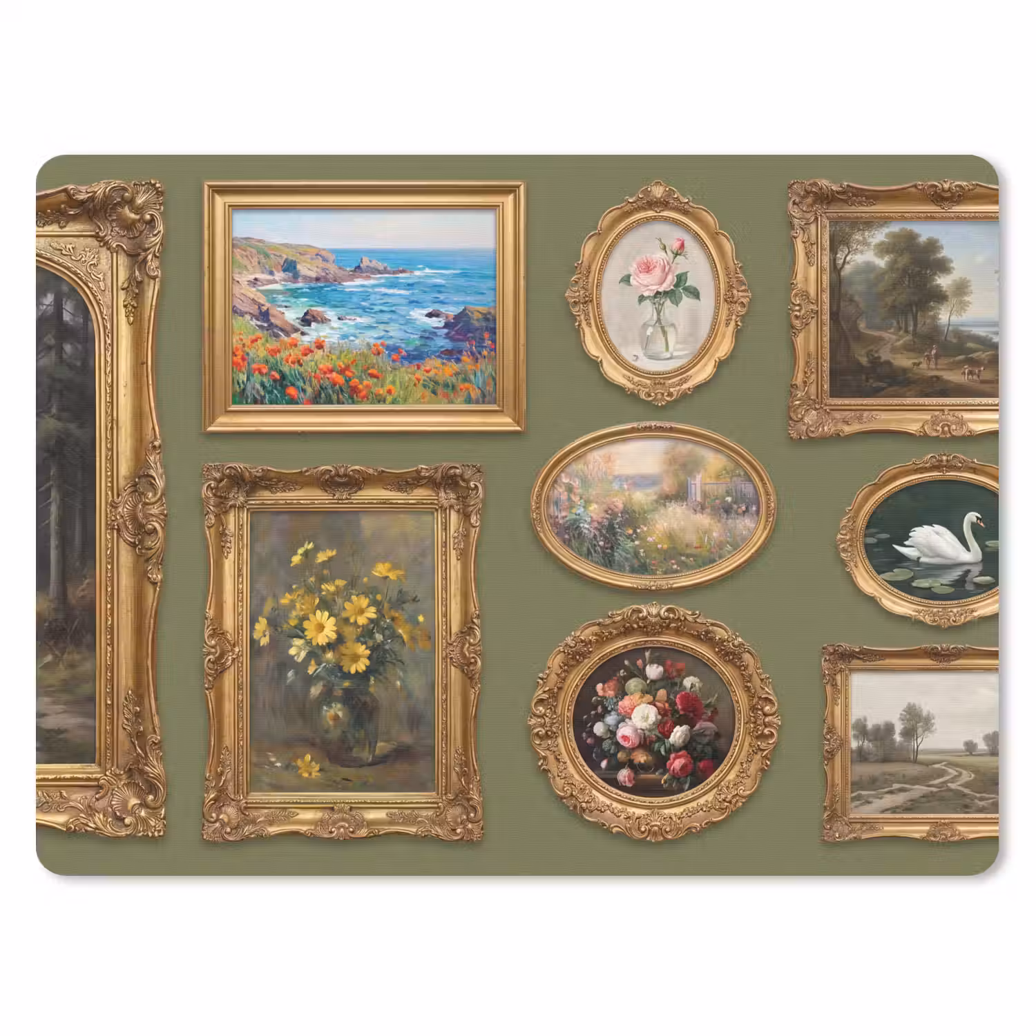 Hert - Bos - Natuur - Klassiek - Dieren muismat rubber klein -3d