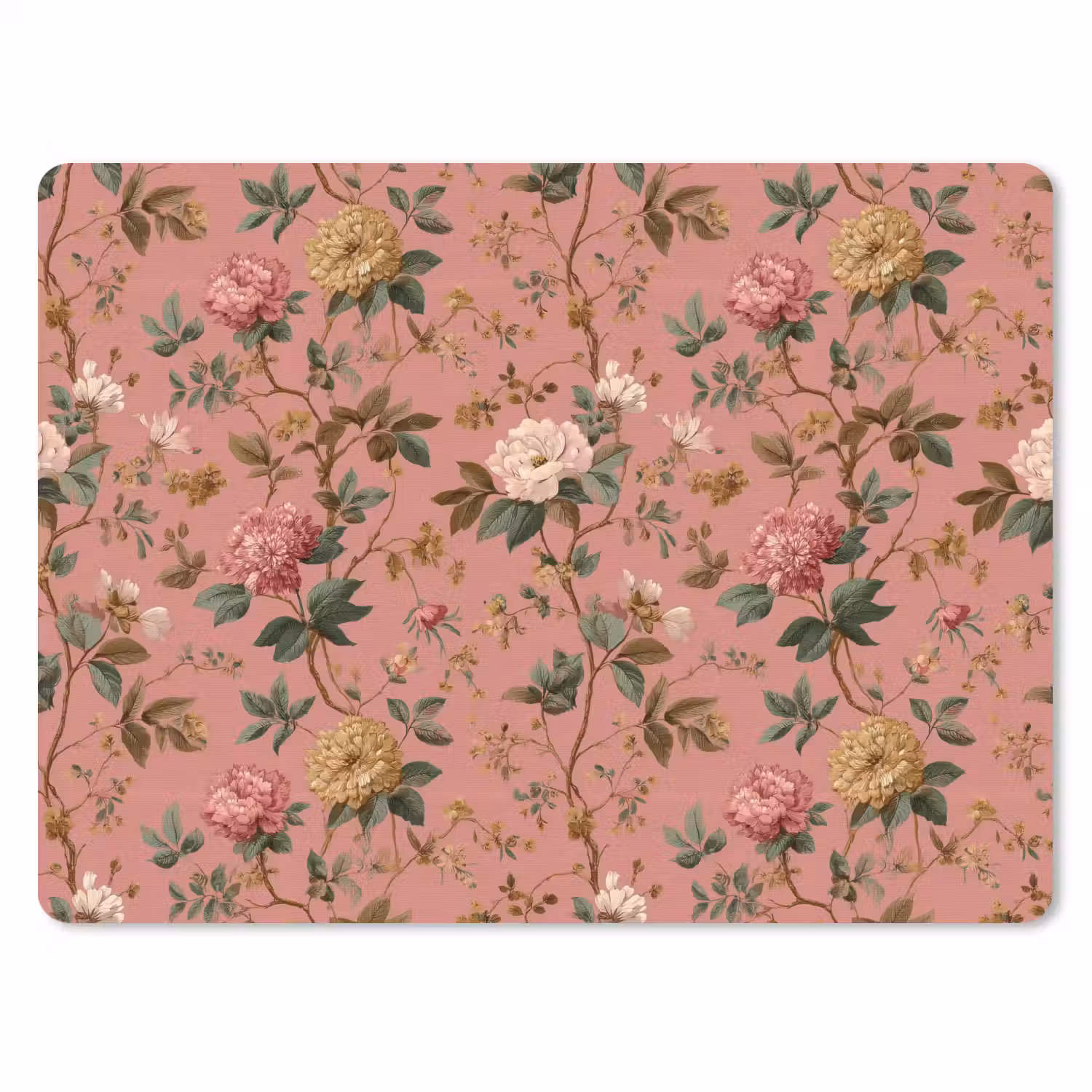 Klassiek - Botanisch - Roze muismat rubber klein 262 -3d