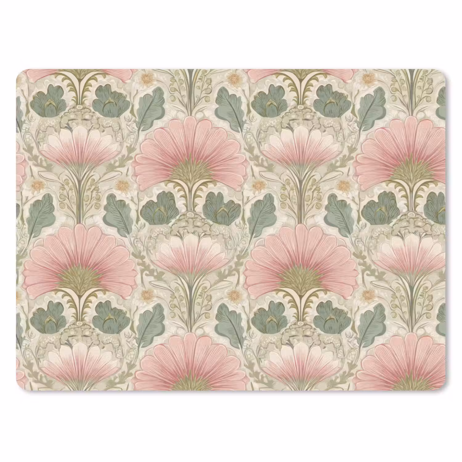 Klassiek - Patroon - Roze muismat rubber klein 262 -3d