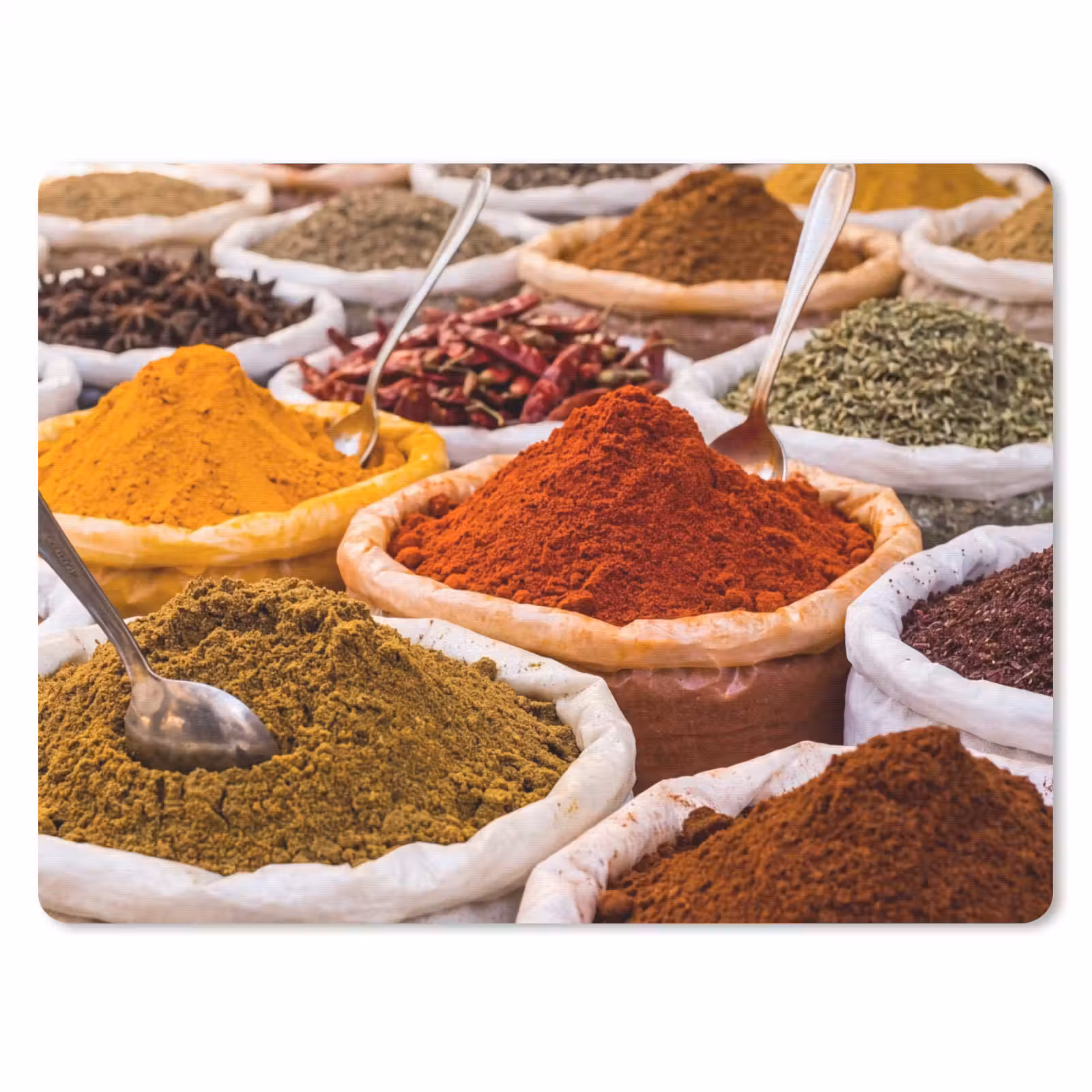 Mauspad - Kräuter – Markt – Essen - Kruiden - Markt - Eten muismat rubber klein