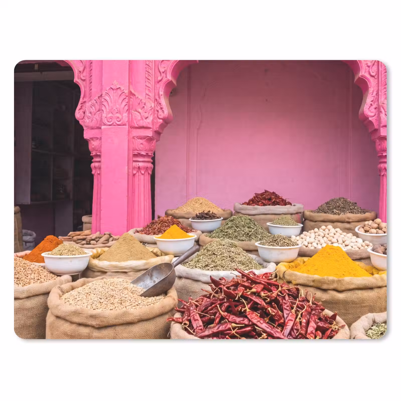 Mauspad - Kräuter – Markt – Rosa - Kruiden - Markt - Roze muismat rubber klein