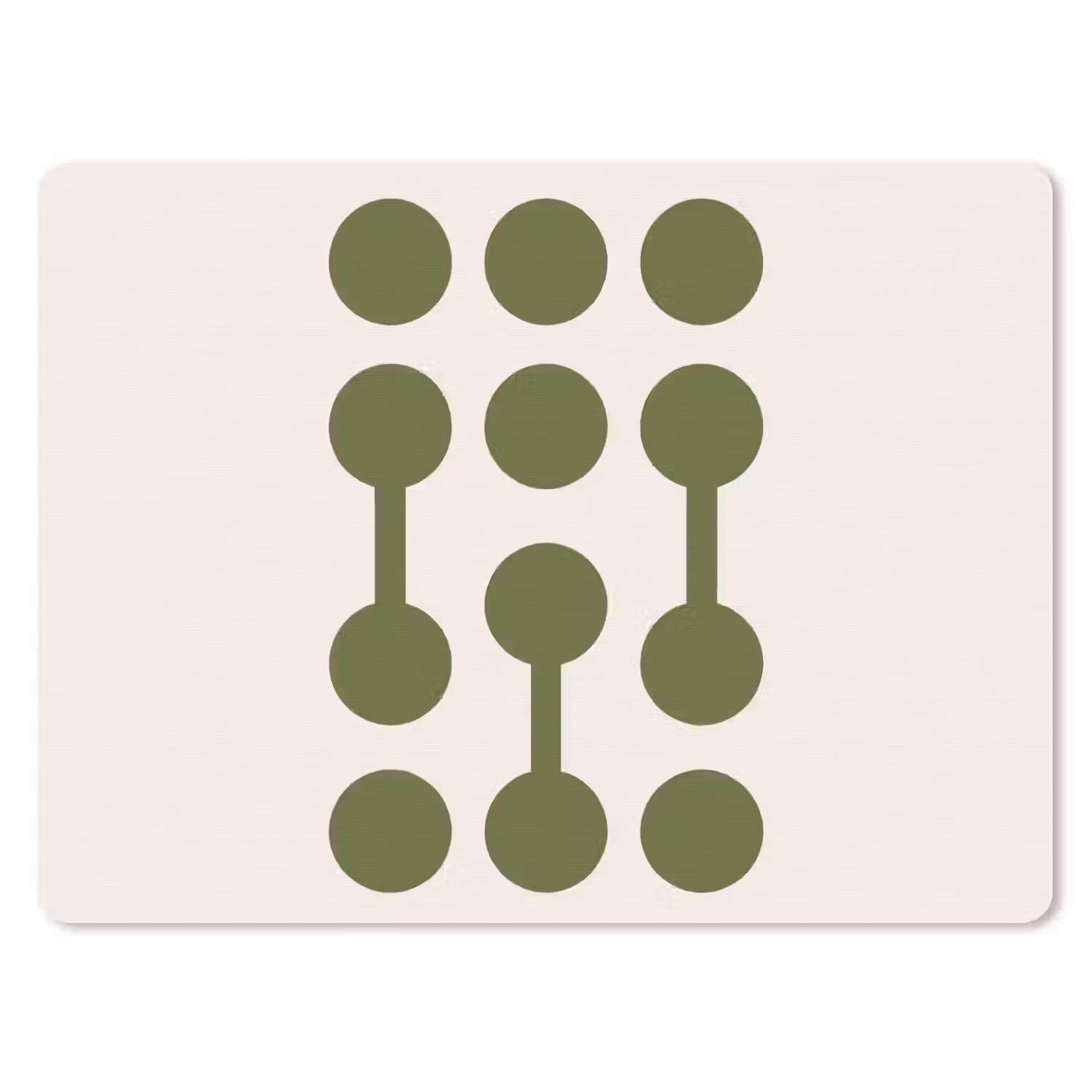 Cirkels - Geometrisch - Abstract - Modern - Groen muismat rubber klein -3d