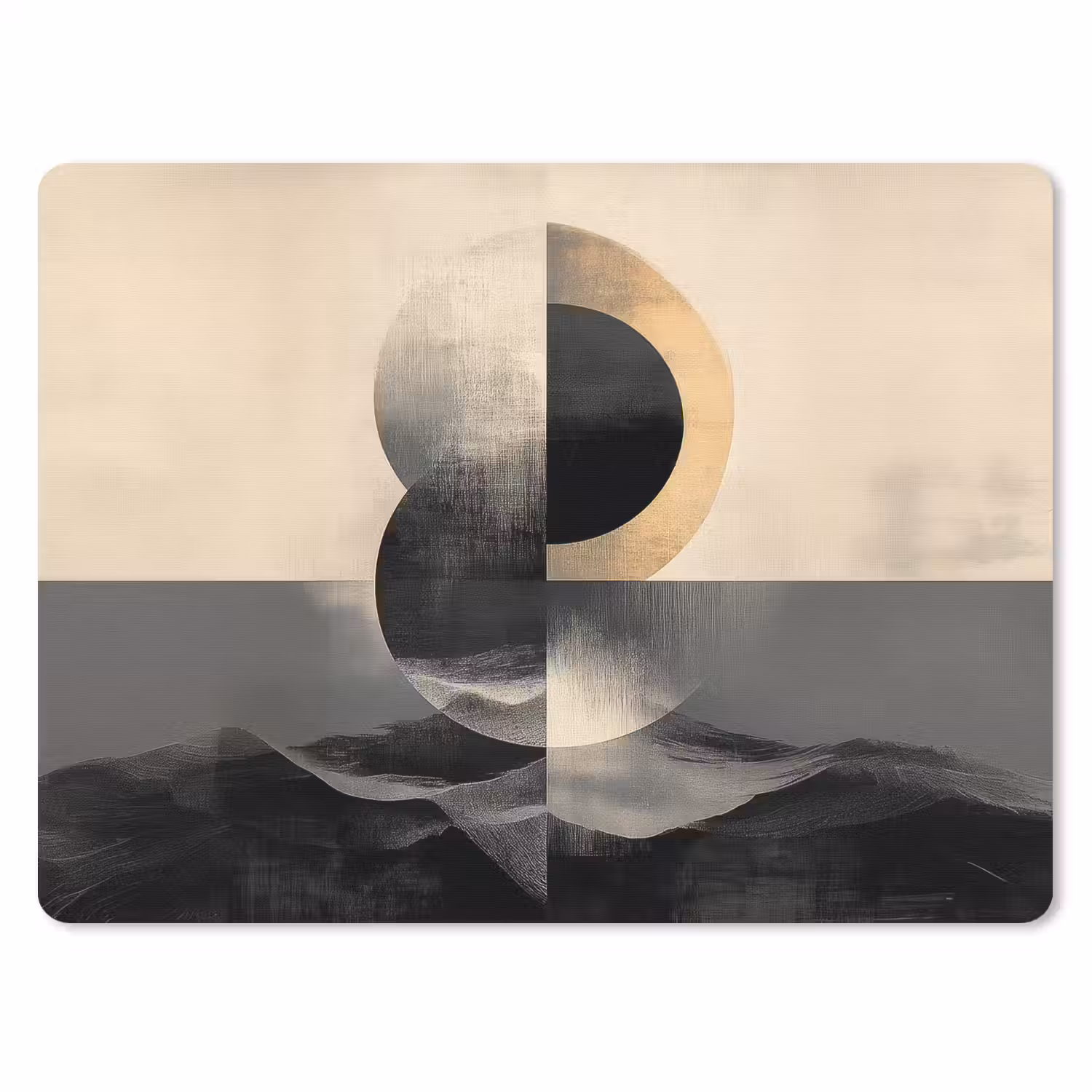 Cirkels - Schaduw - Abstract muismat rubber klein -3d