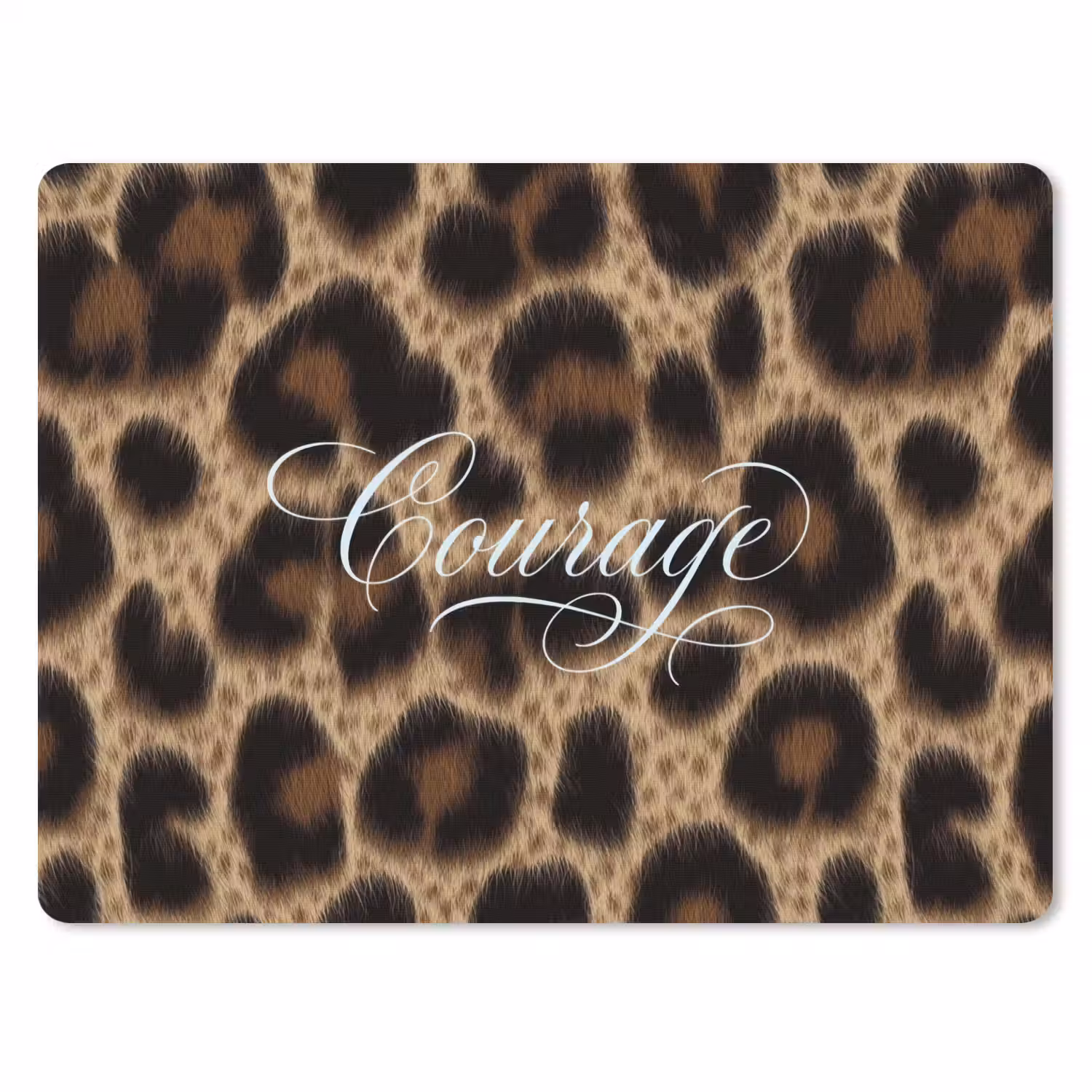 Luipaardprint - Bruin - Courage - Sierlijk muismat rubber klein -3d