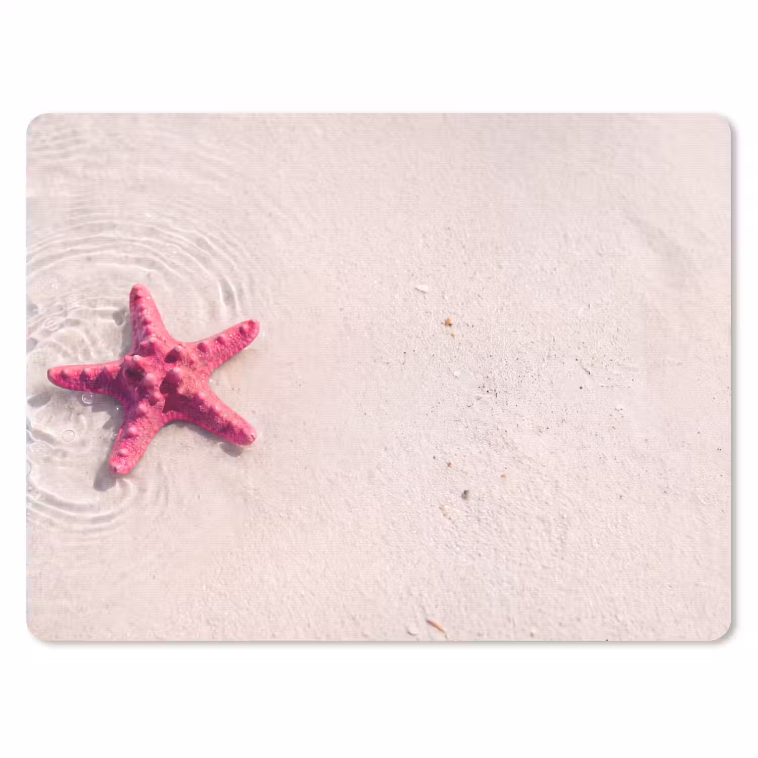 Zeeleven - Zeester - Strand - Roze - Water muismat rubber klein -3d