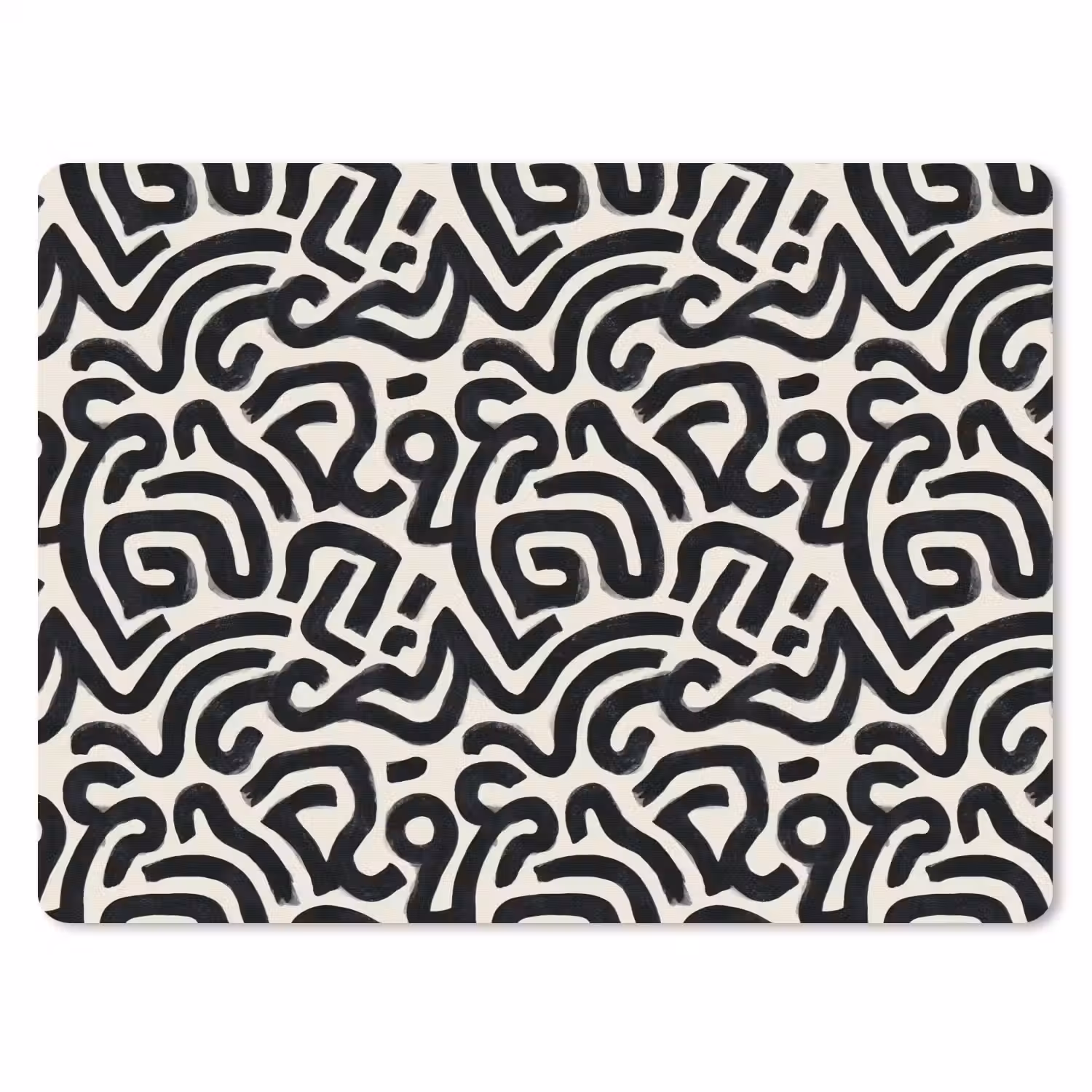 Modern - Abstract - Zwart muismat rubber klein 262 -3d