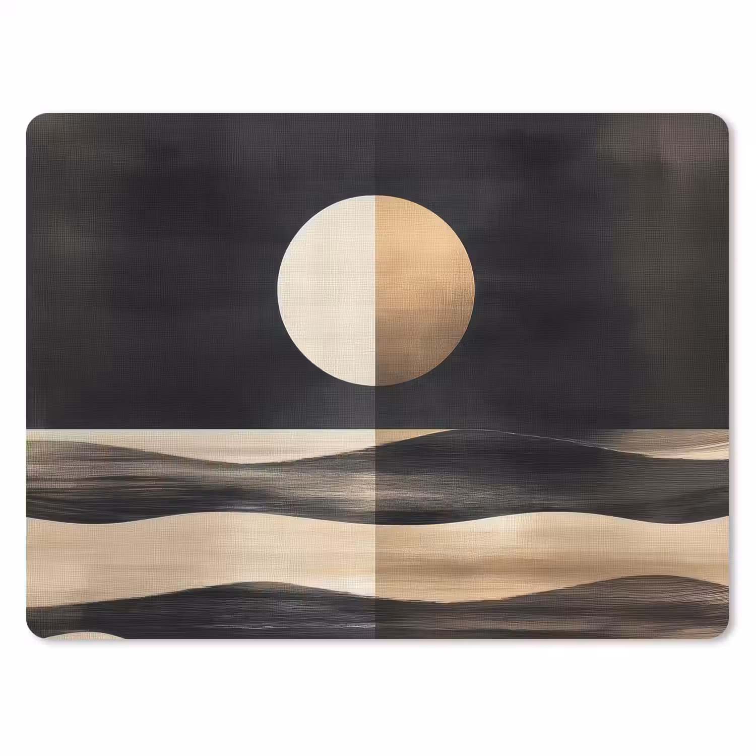 Maan - Cirkel - Goud muismat rubber klein -3d