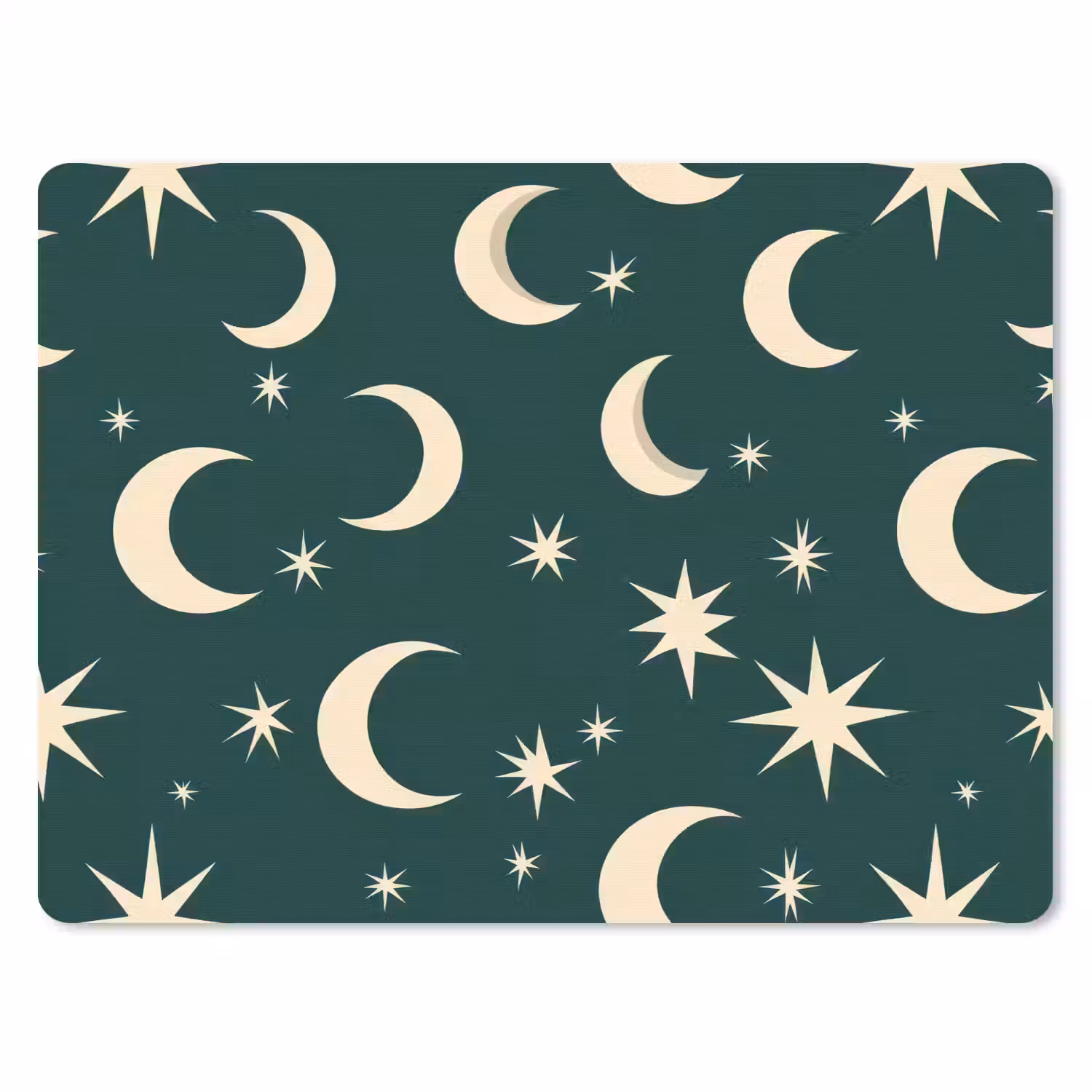 Manen - Sterren - Groen muismat rubber klein 262 -3d