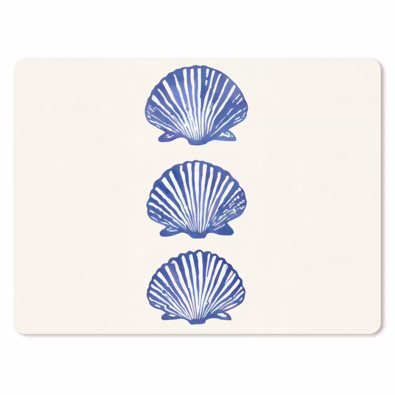 Schelpen - Blauw - Patroon muismat rubber klein -3d