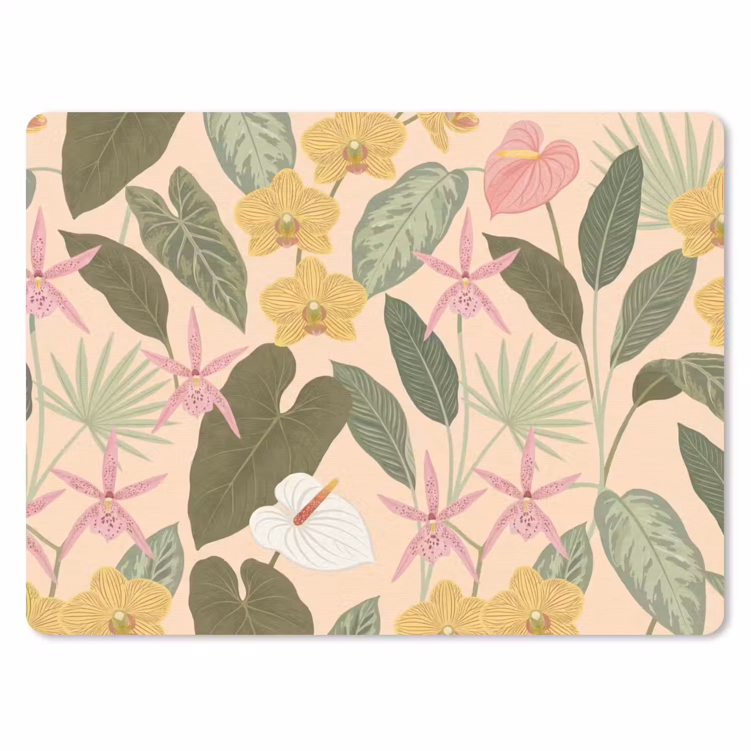 Patroon - Bloemen - Kleurrijk muismat rubber klein -3d
