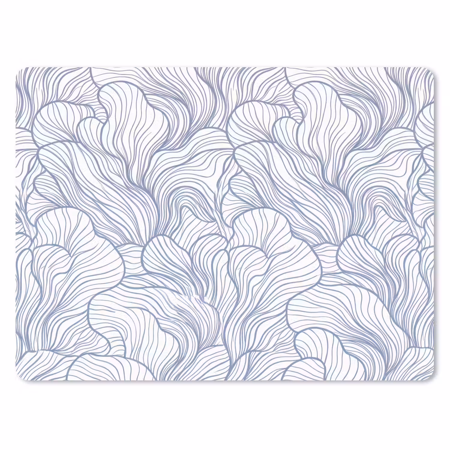 Patroon - Lijnen - Organisch - Abstract - Blauw muismat rubber klein -3d