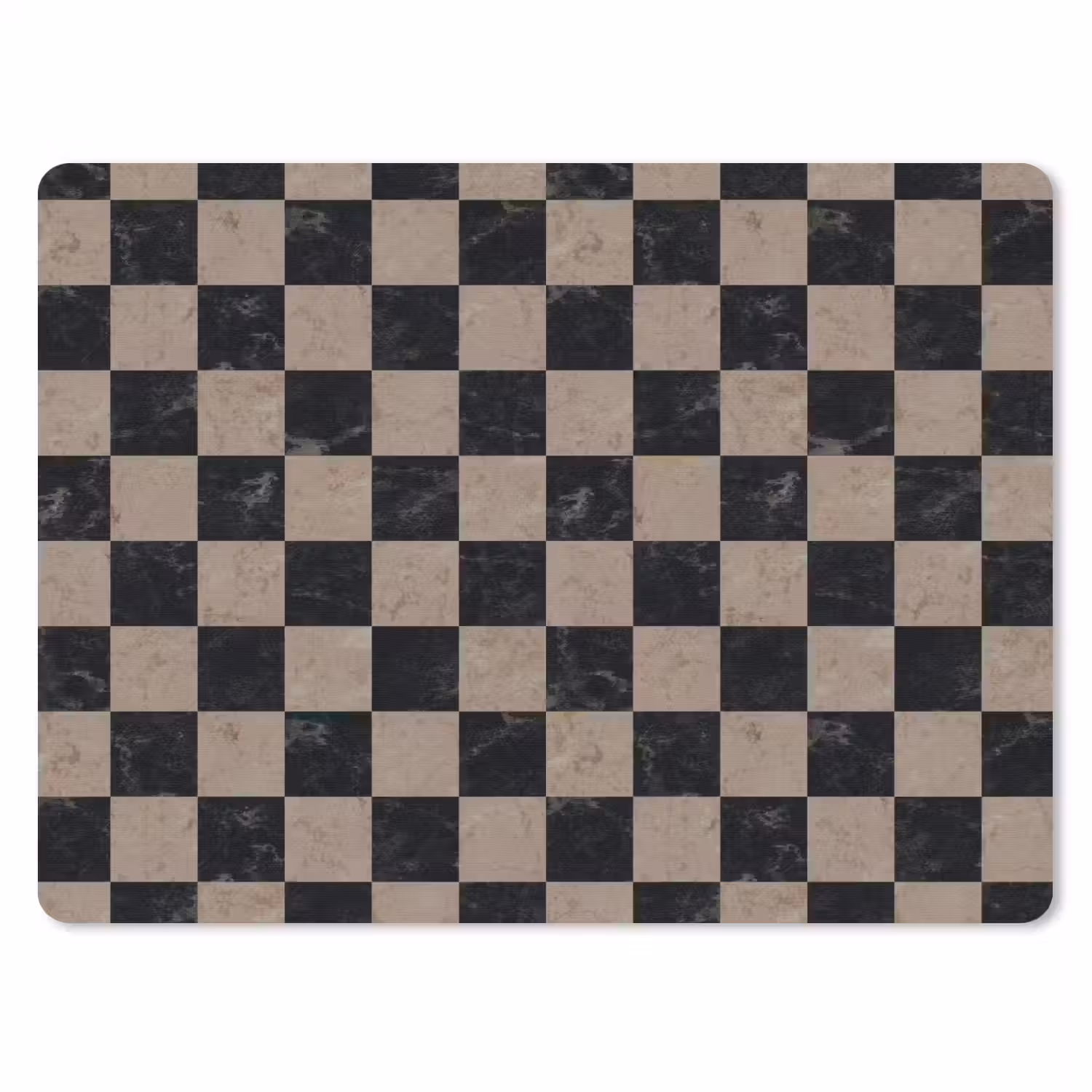 Patroon - Dambord - Marmer muismat rubber klein 262 -3d