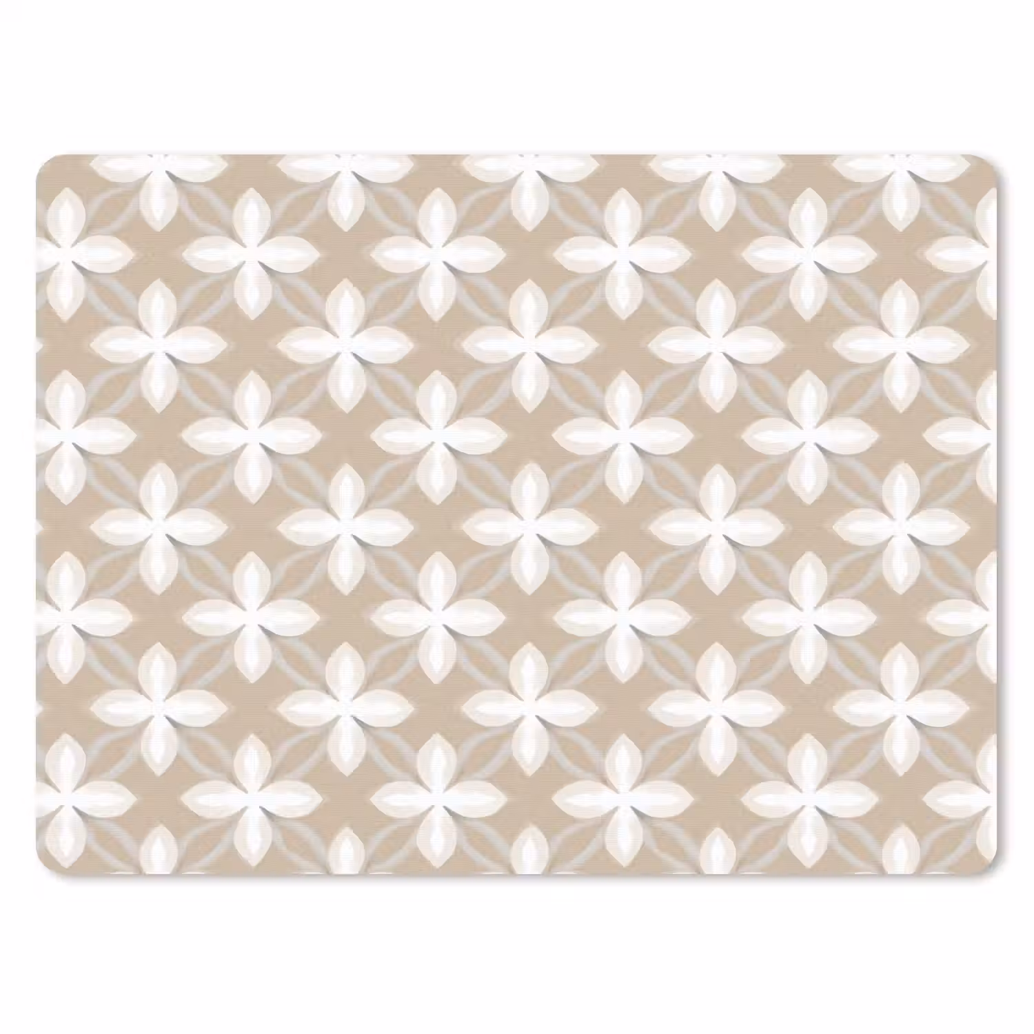 Patroon - Symmetrisch - Beige muismat rubber klein 262 -3d