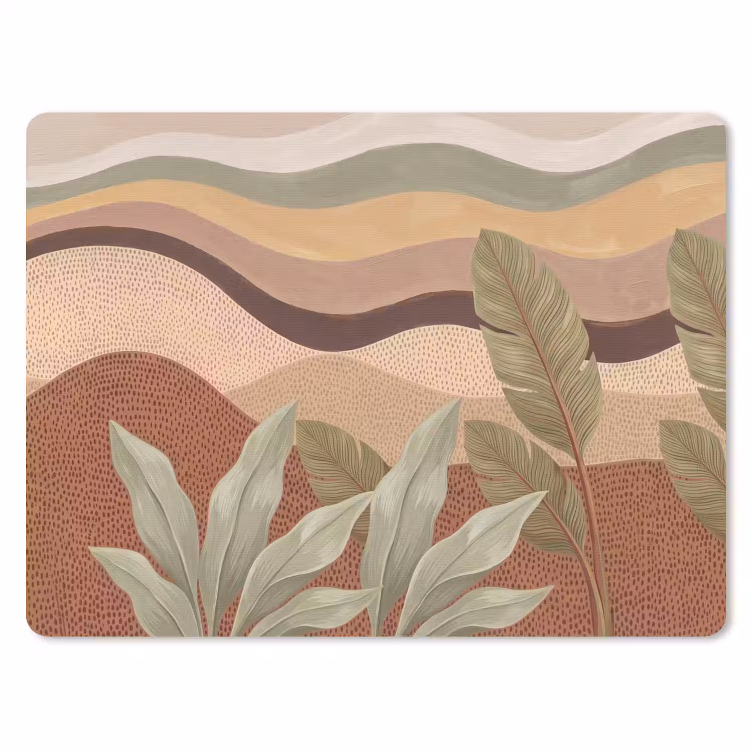 Natuur - Bladeren - Landschap - Abstract - Aardetinten muismat rubber klein -3d