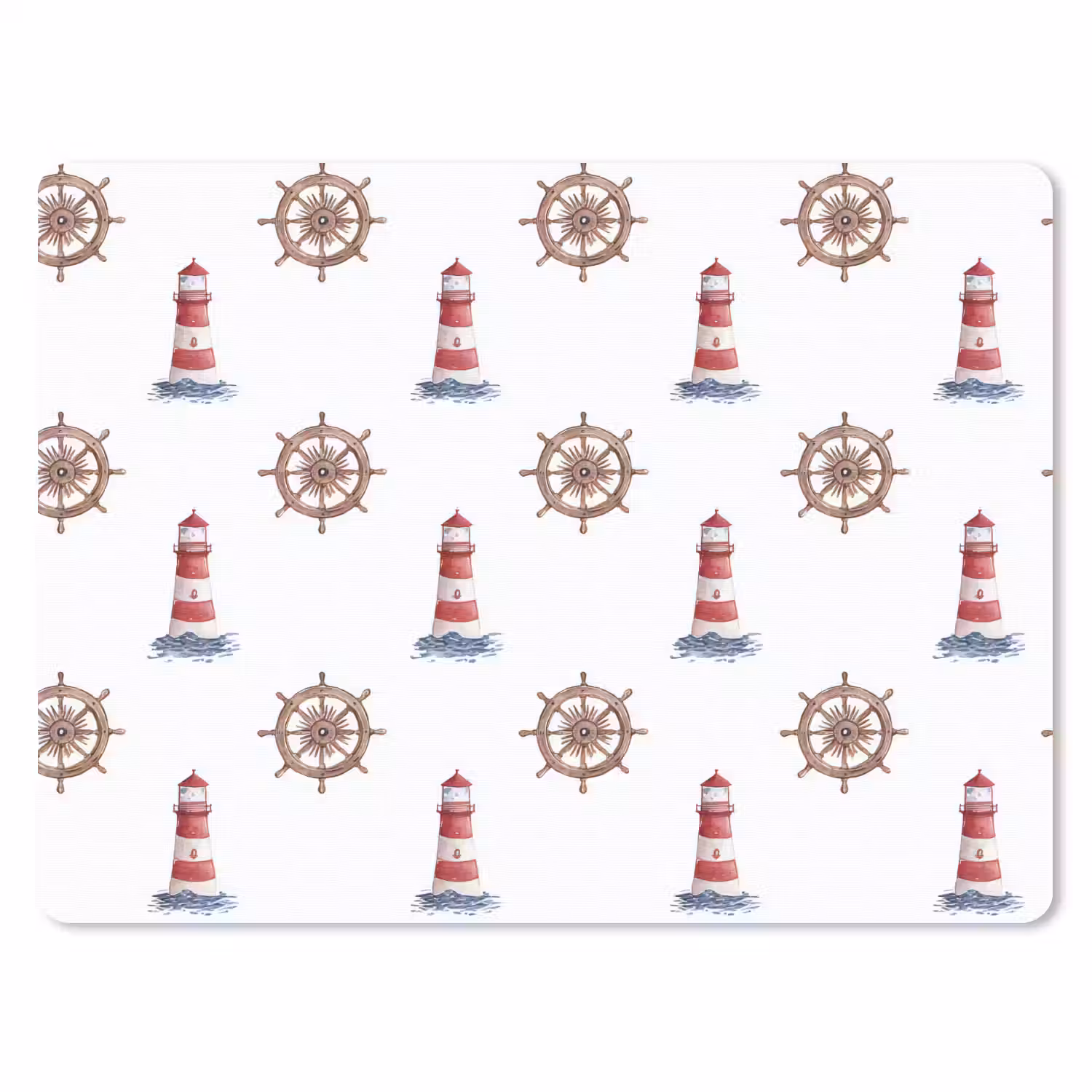 Nautisch - Klassiek - Rood muismat rubber klein 262 -3d