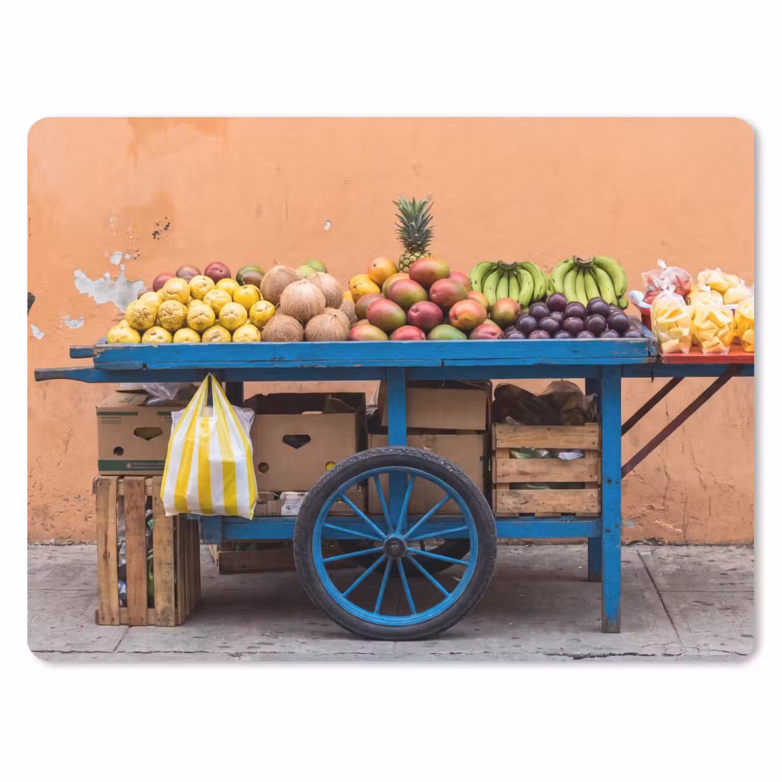 Mauspad - Obst – Kar – Straße - Fruit - Kar - Straat muismat rubber klein
