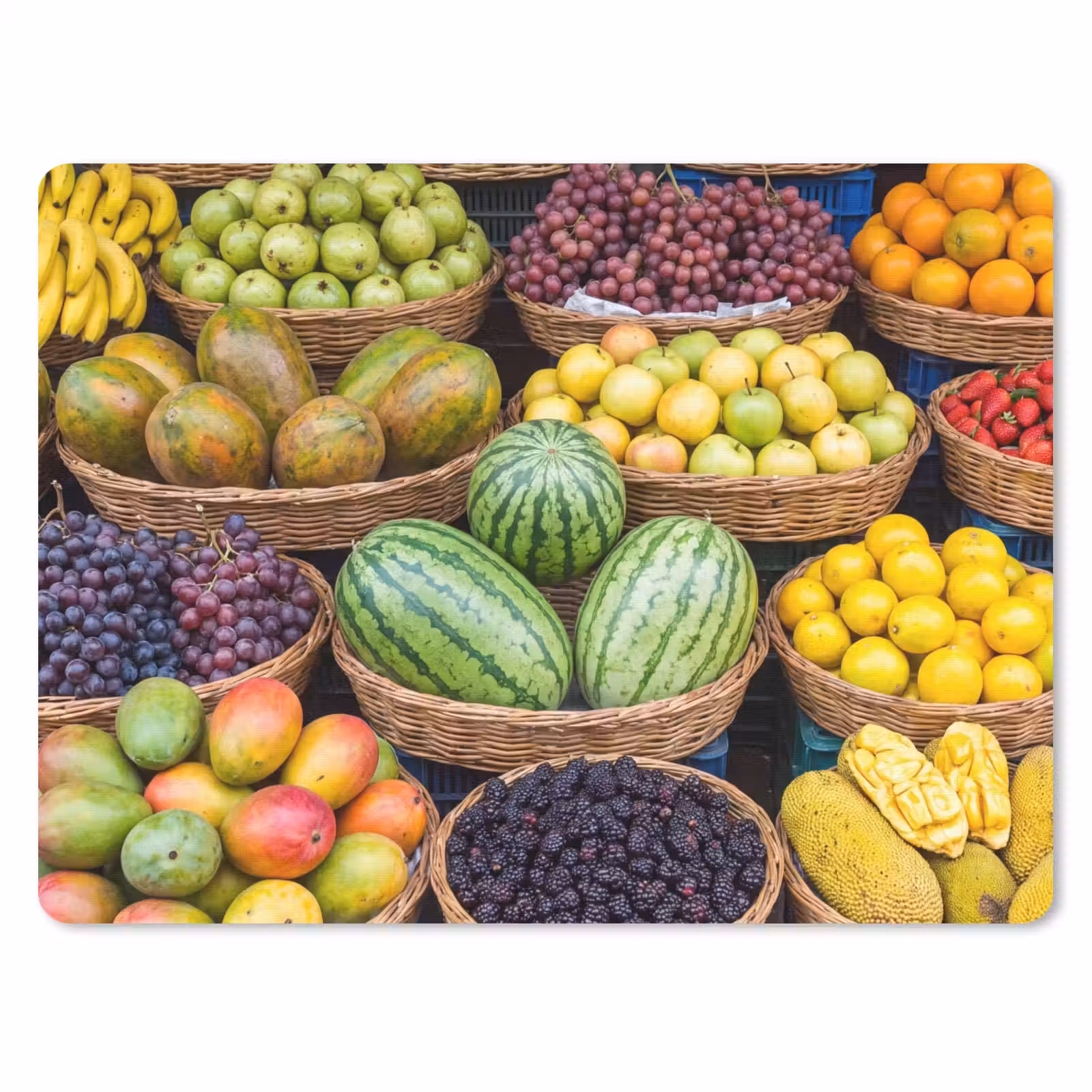 Mauspad - Obst – Markt – Bunt - Fruit - Markt - Kleurrijk muismat rubber klein