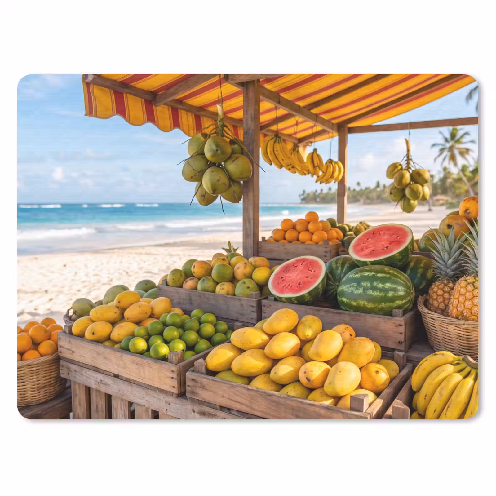 Mauspad - Obst – Strand – Tropisch - Fruit - Strand - Tropisch muismat rubber klein