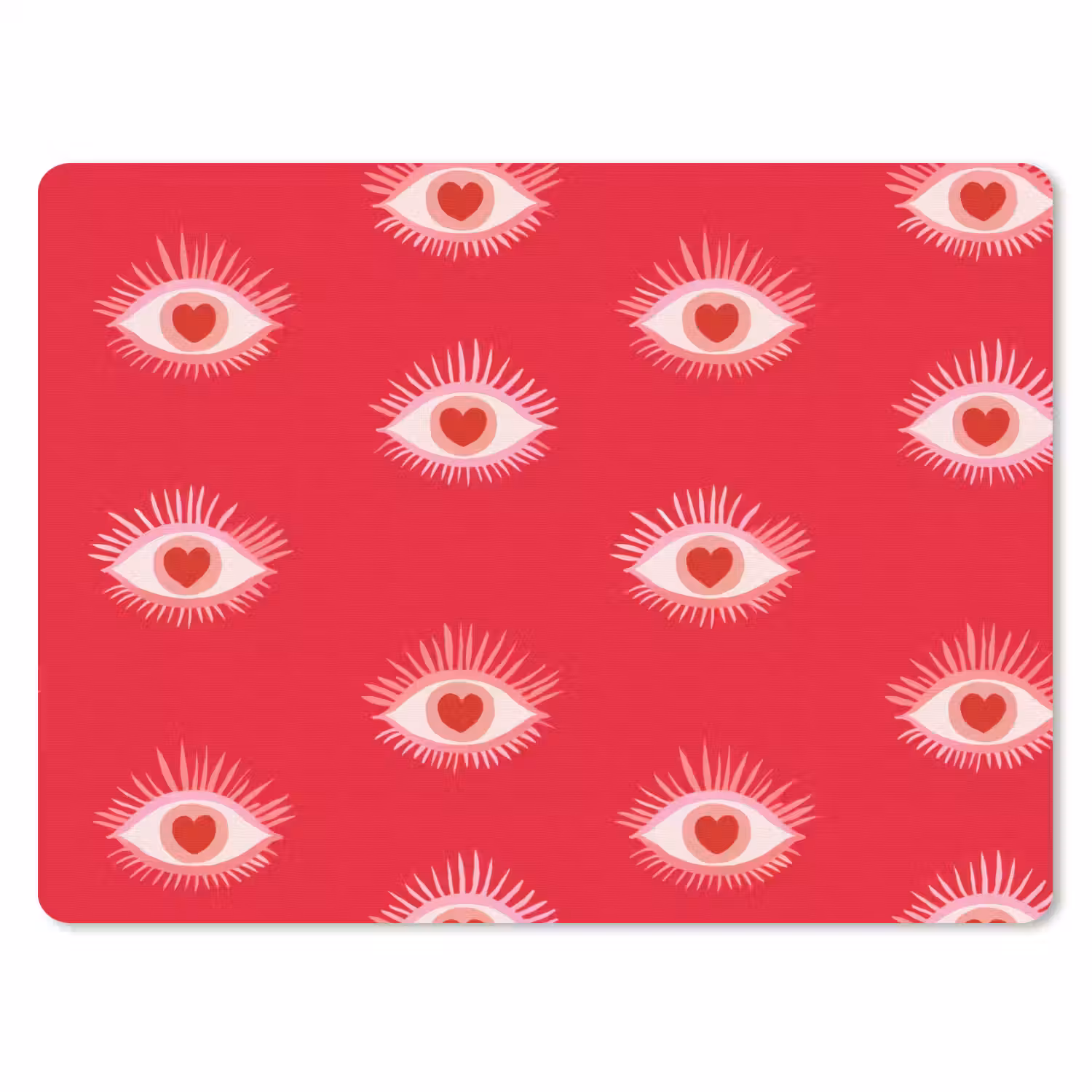 Ogen - Hart - Abstract - Rood - Roze muismat rubber klein 262 -3d
