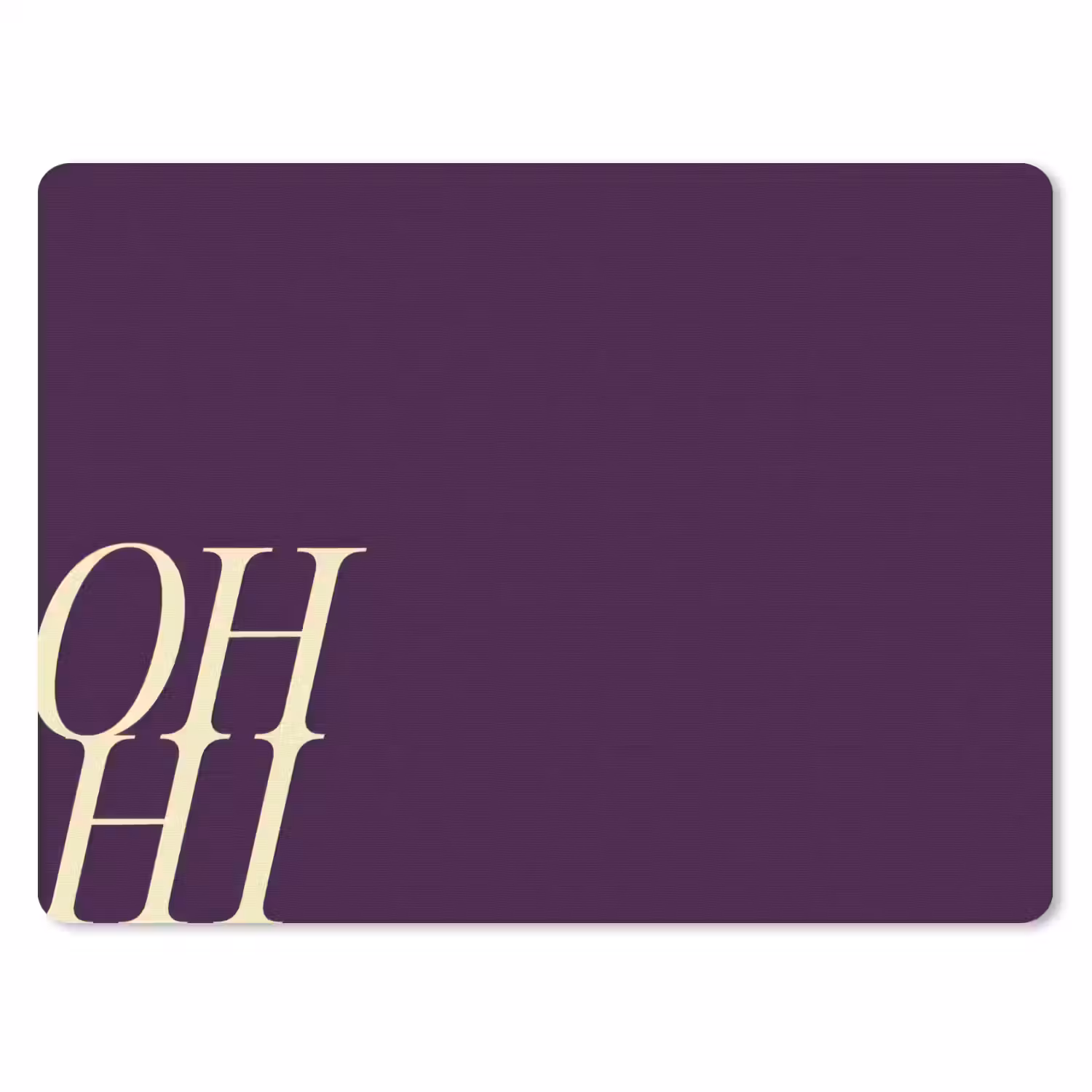 Oh hi - Paars - Cursief muismat rubber klein -3d