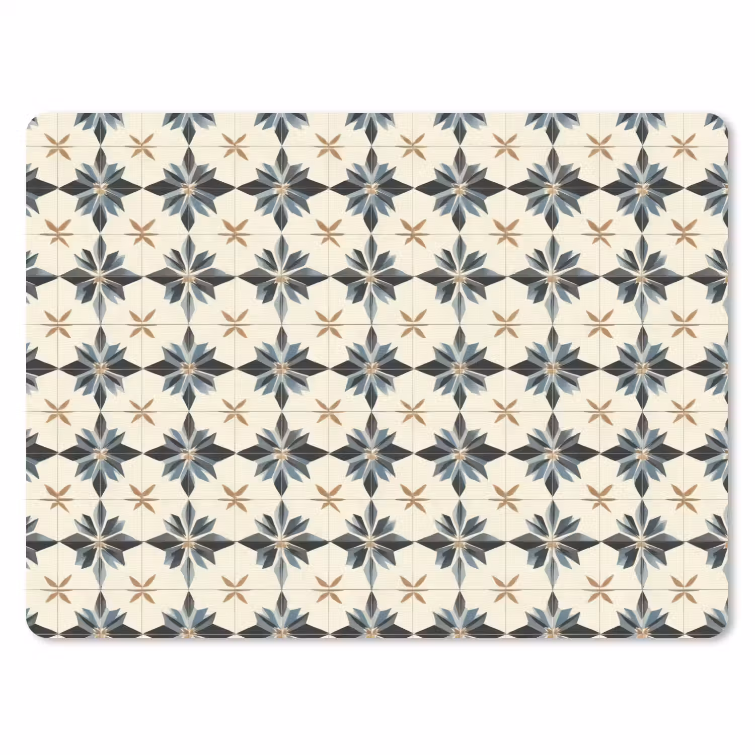 Sierlijk - Ornament - Blauw muismat rubber klein 262 -3d