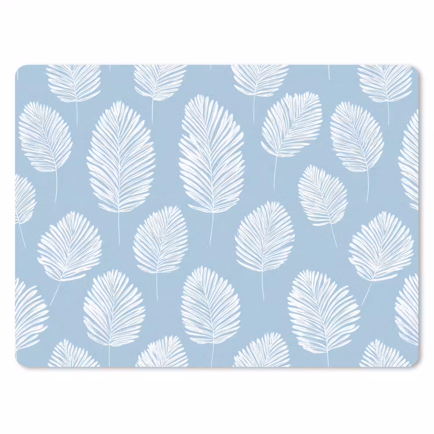 Palmbladeren - Naadloos - Patroon - Pastelblauw muismat rubber klein 262 -3d