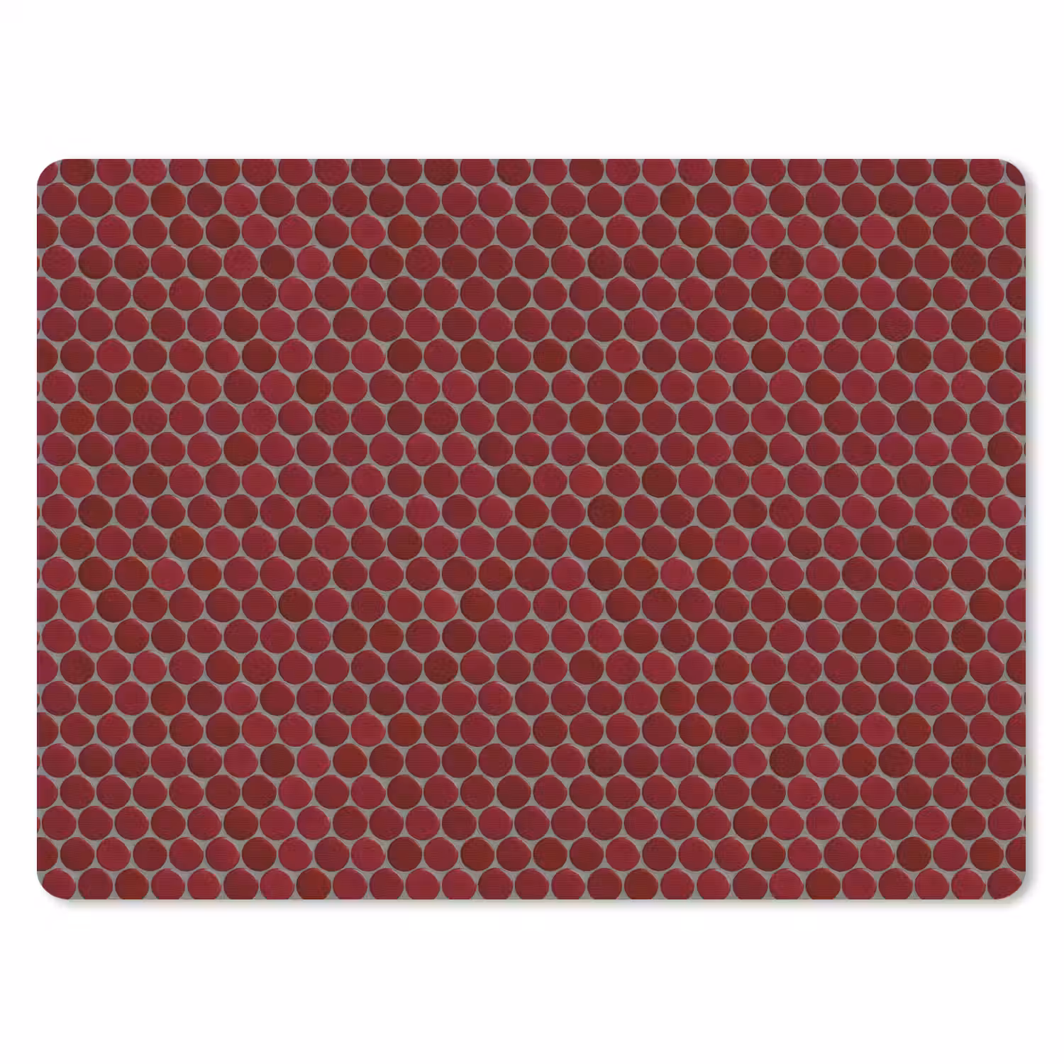 Penny - Mozaïek - Rond - Rood muismat rubber klein 262 -3d