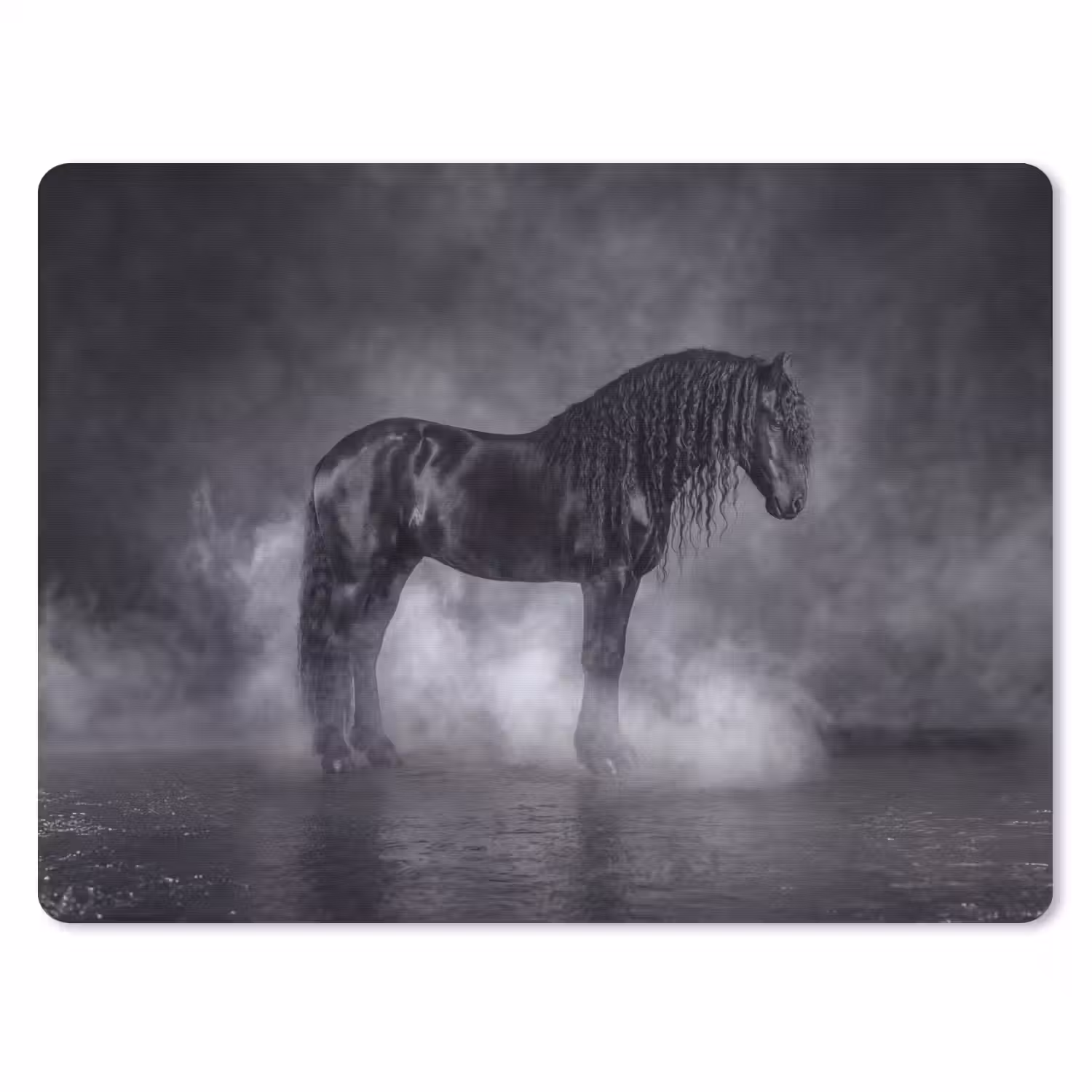 Paard - Magisch - Zwart muismat rubber klein -3d
