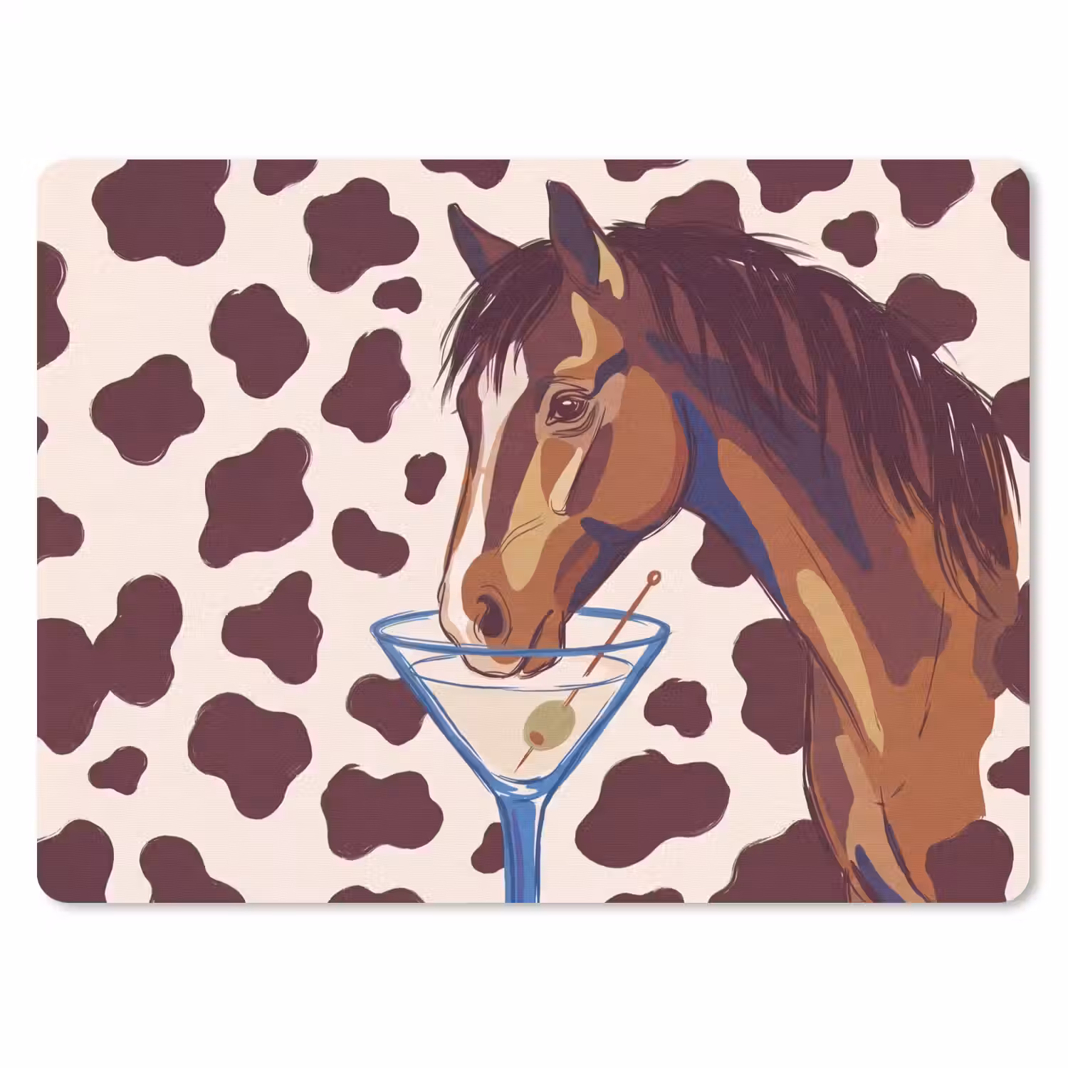 Paard - Martini - Dieren - Abstract - Bruin muismat rubber klein -3d