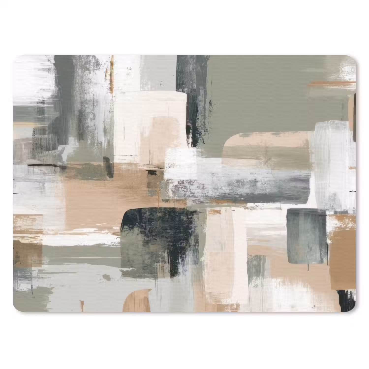 Penseelstreken - Abstract - Aardetinten muismat rubber klein -3d