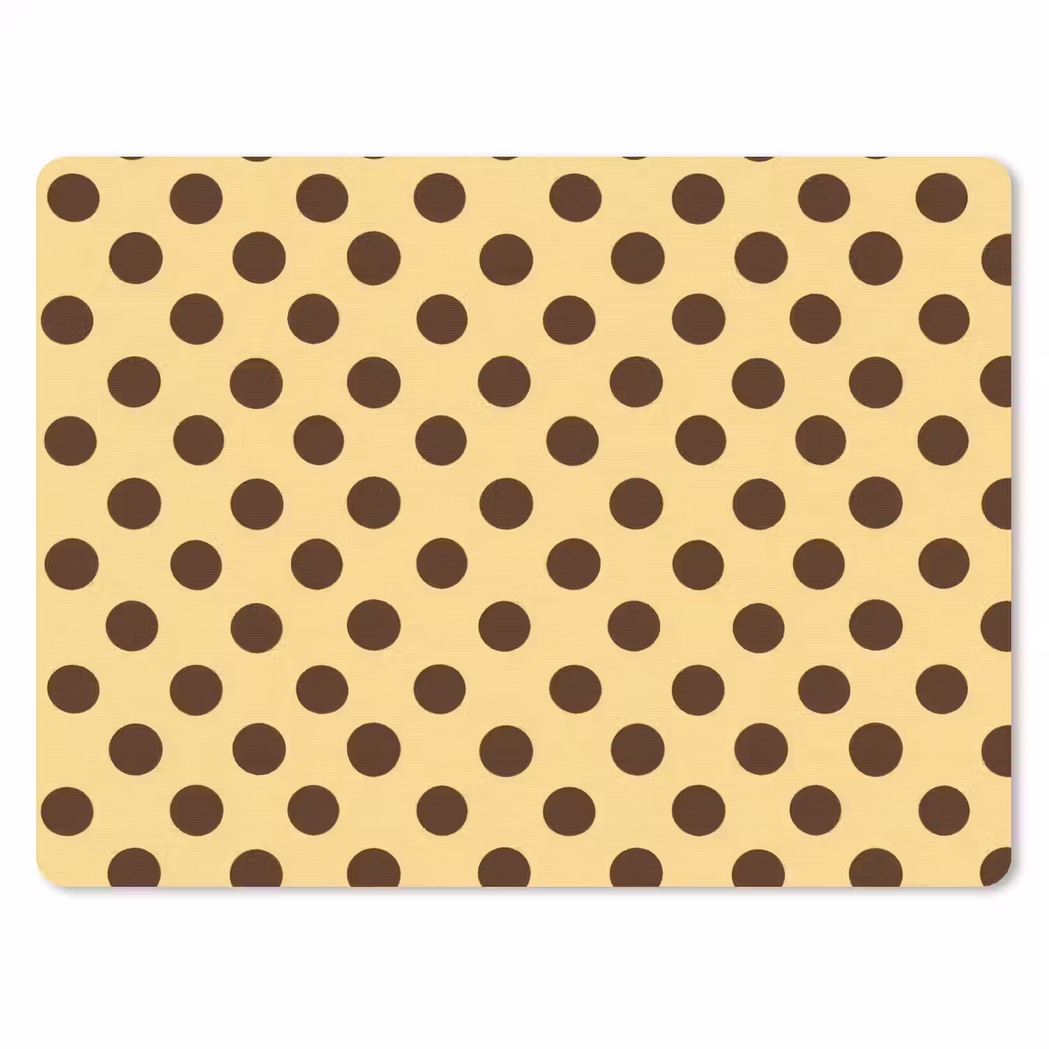 Polka Dot - Stippen - Retro - Geel - Bruin muismat rubber klein 262 -3d