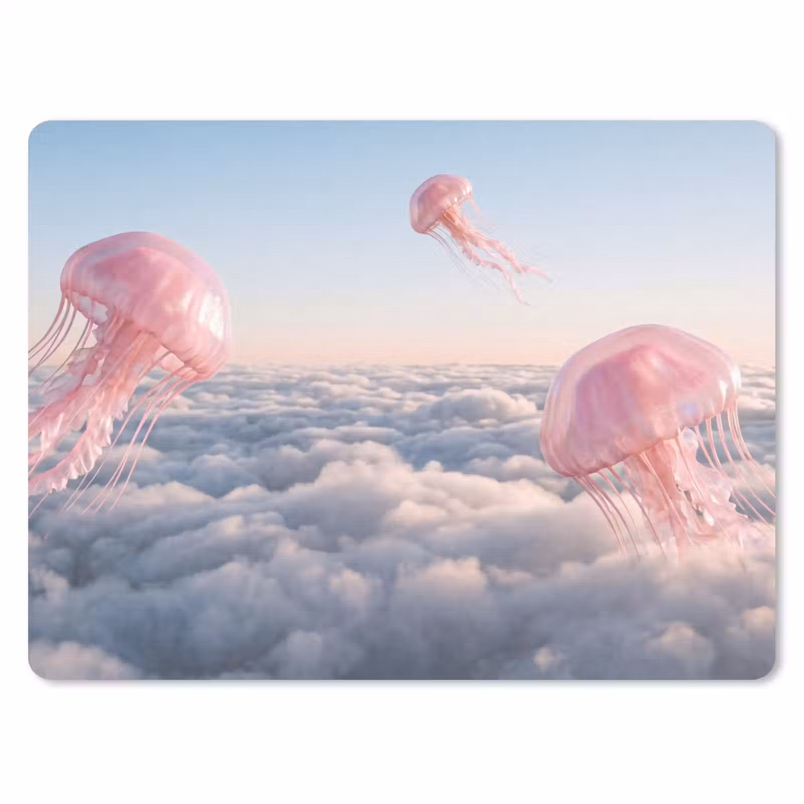 Mauspad - Rosa Tier – Wolken - Roze dier - Wolken muismat rubber klein