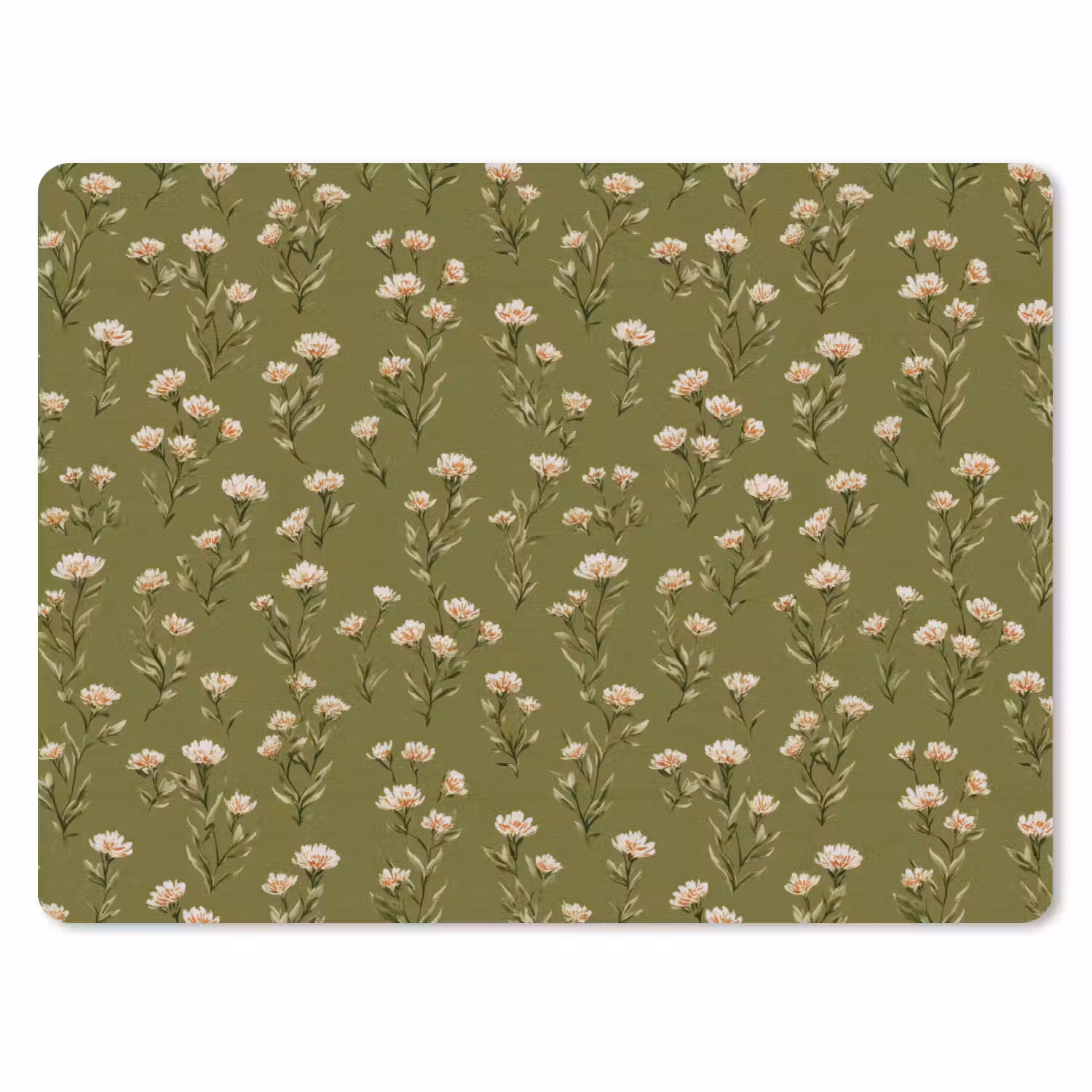 Landelijk - Bloemen - Groen muismat rubber klein 262 -3d