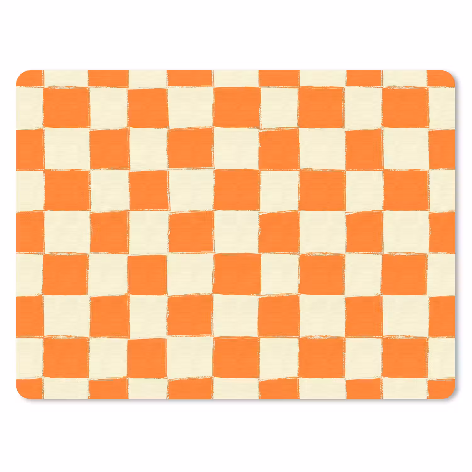 Schaak - Patroon - Oranje muismat rubber klein 262 -3d