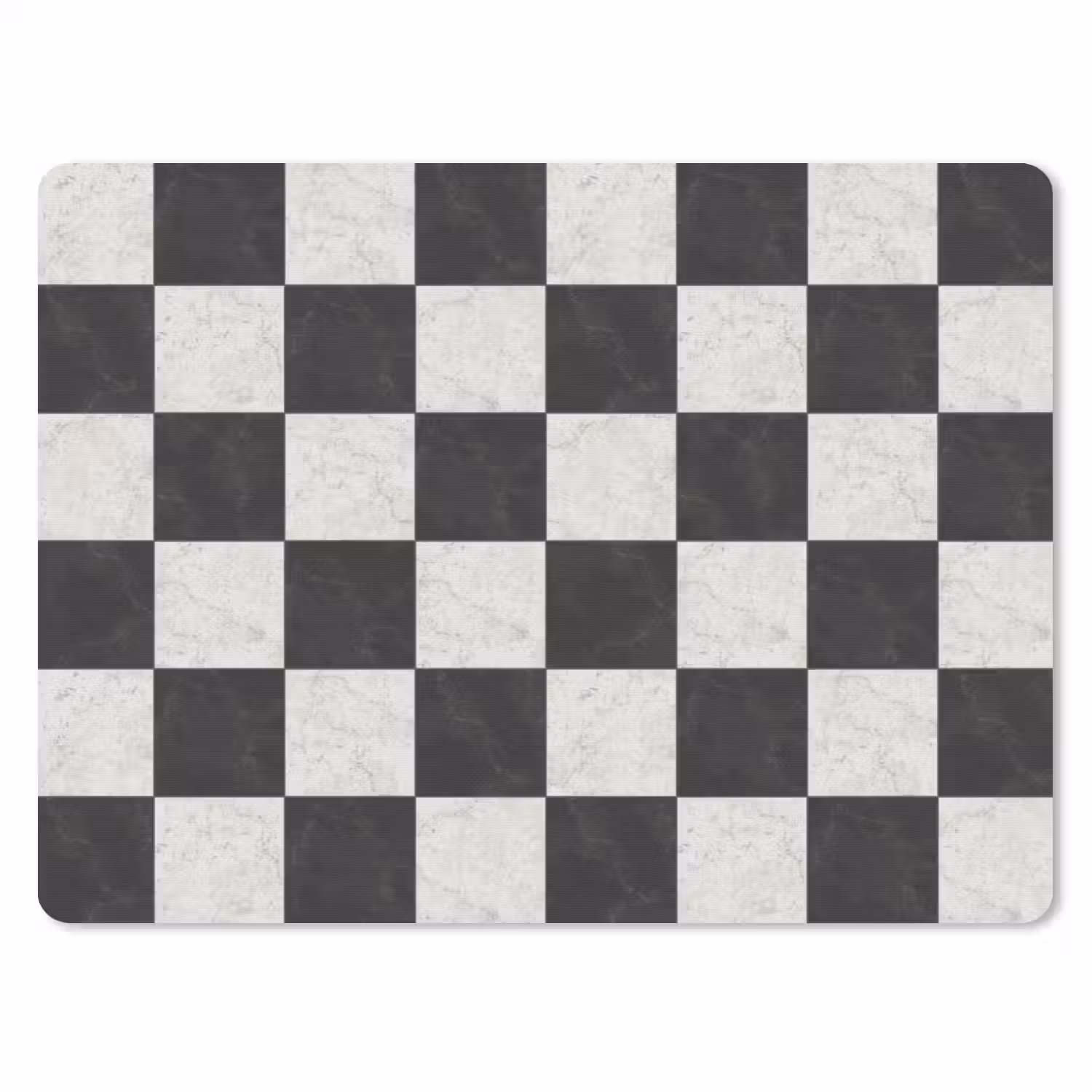 Dambord - Marmer - Zwart - Wit muismat rubber klein 262 -3d