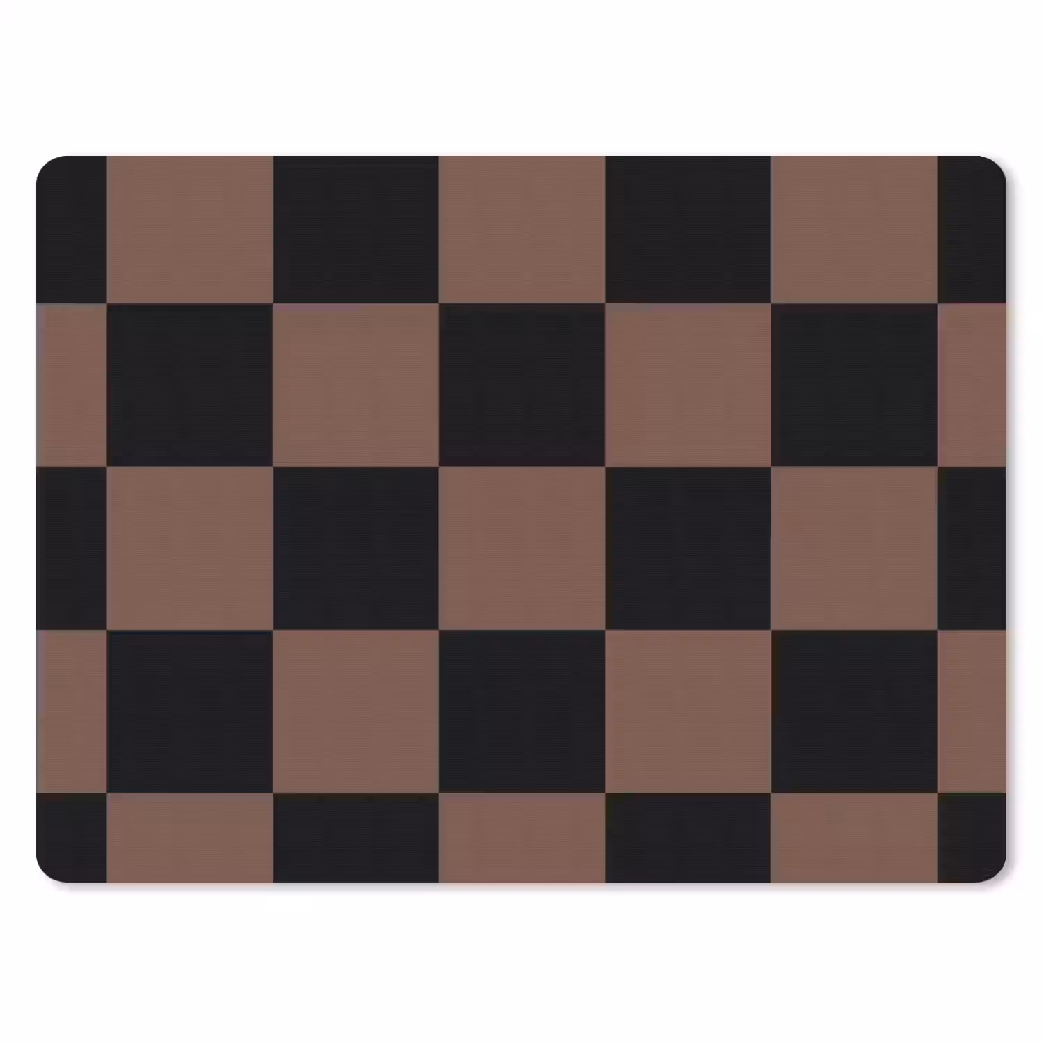 Schaakbord print - Bruin - Zwart - Blokjes muismat rubber klein -3d