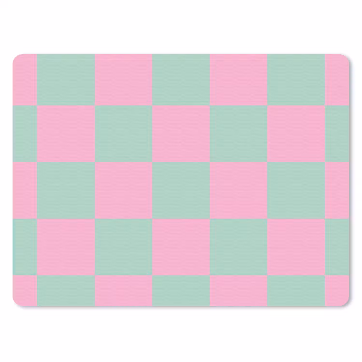 Schaakbord patroon - Groen - Roze - Blokjes muismat rubber klein -3d
